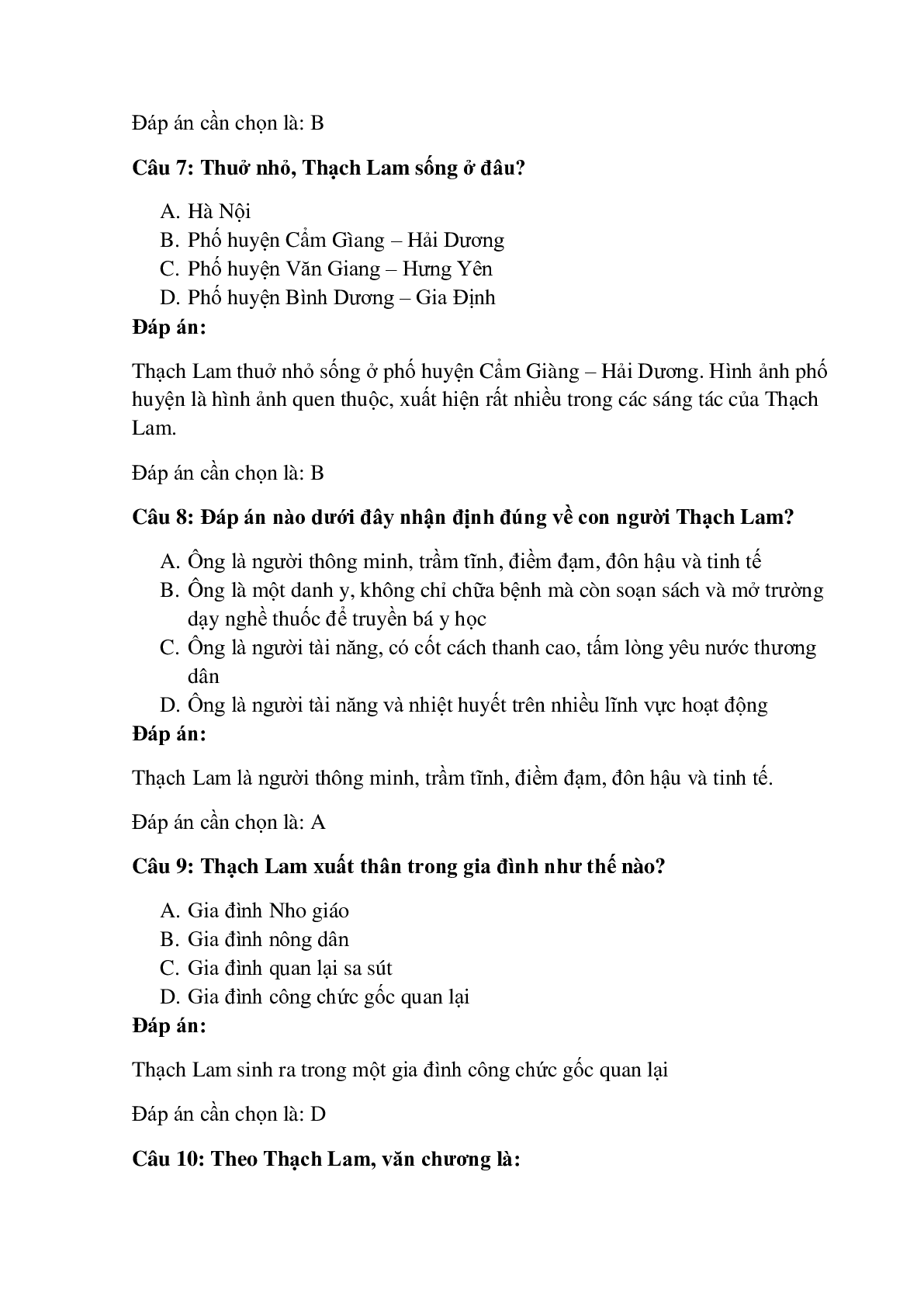 28 câu Trắc nghiệm Hai đứa trẻ (Thạch Lam) có đáp án 2023 – Ngữ Văn lớp 11 (trang 3)