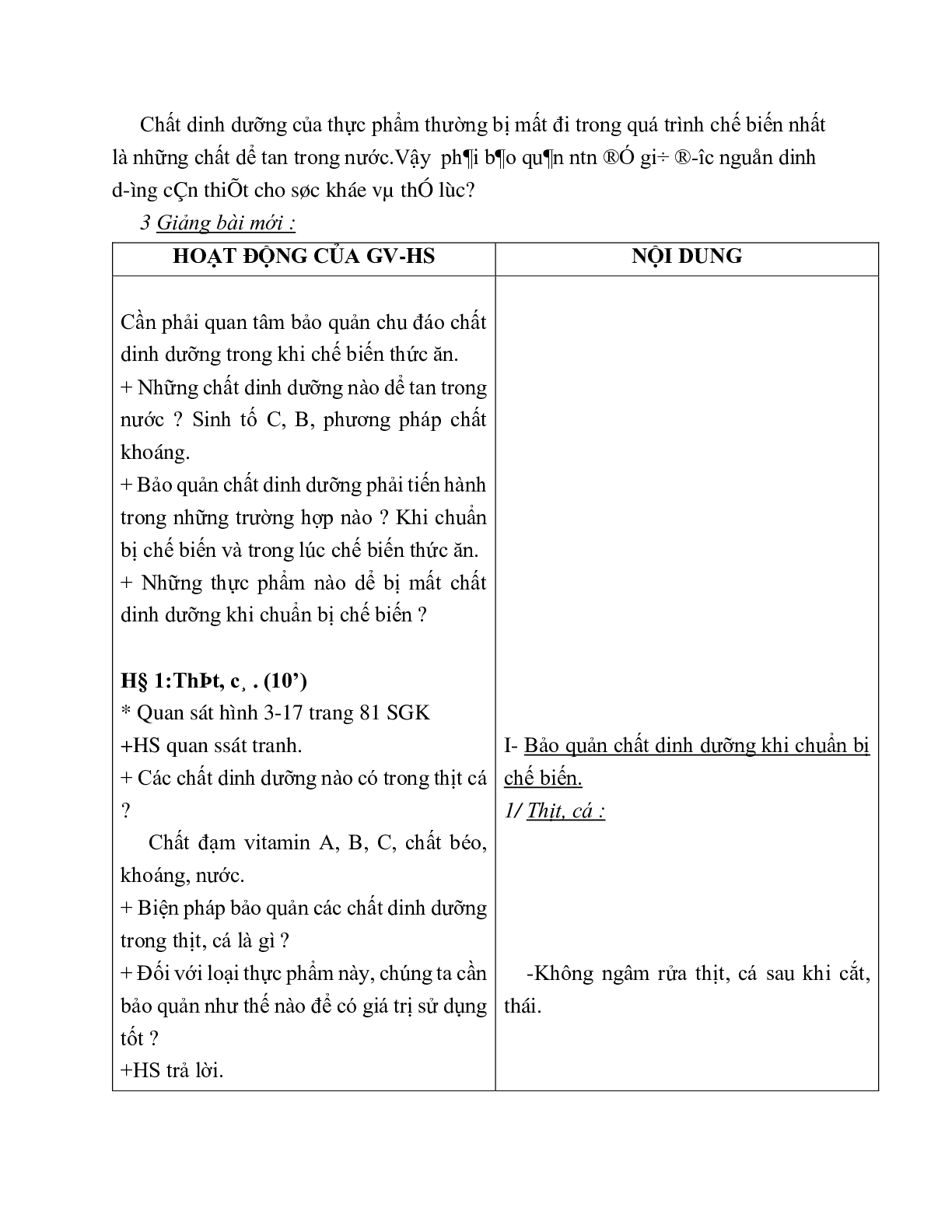 GIÁO ÁN CÔNG NGHỆ 6 BÀI 18: BẢO QUẢN CHẤT DINH DƯỠNG TRONG CHẾ BIẾN MÓN ĂN (T1) MỚI NHẤT – CV5555 (trang 2)