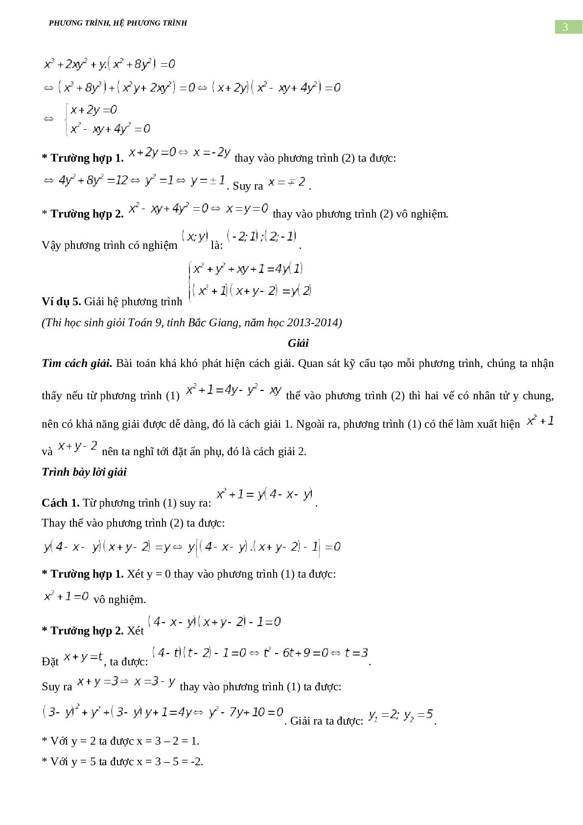 Bài tập về phương trình, hệ phương trình, bất phương trình không mẫu mực có đáp án, chọn lọc (trang 3)