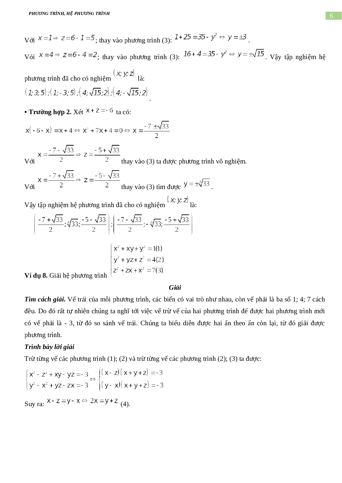 Bài tập về phương trình, hệ phương trình, bất phương trình không mẫu mực có đáp án, chọn lọc (trang 6)