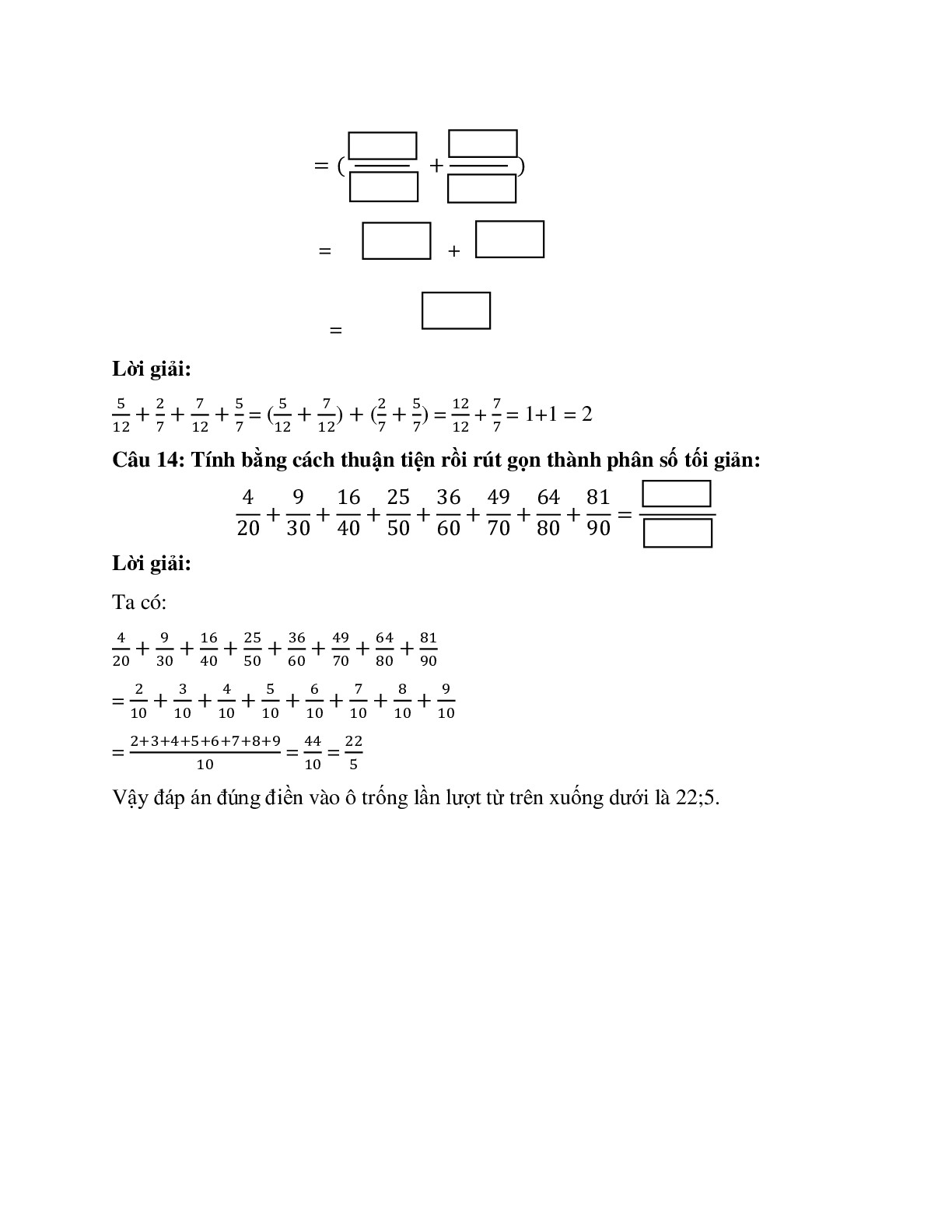 27 câu Trắc nghiệm Phép cộng phân số có đáp án 2023 – Toán lớp 4 (trang 8)