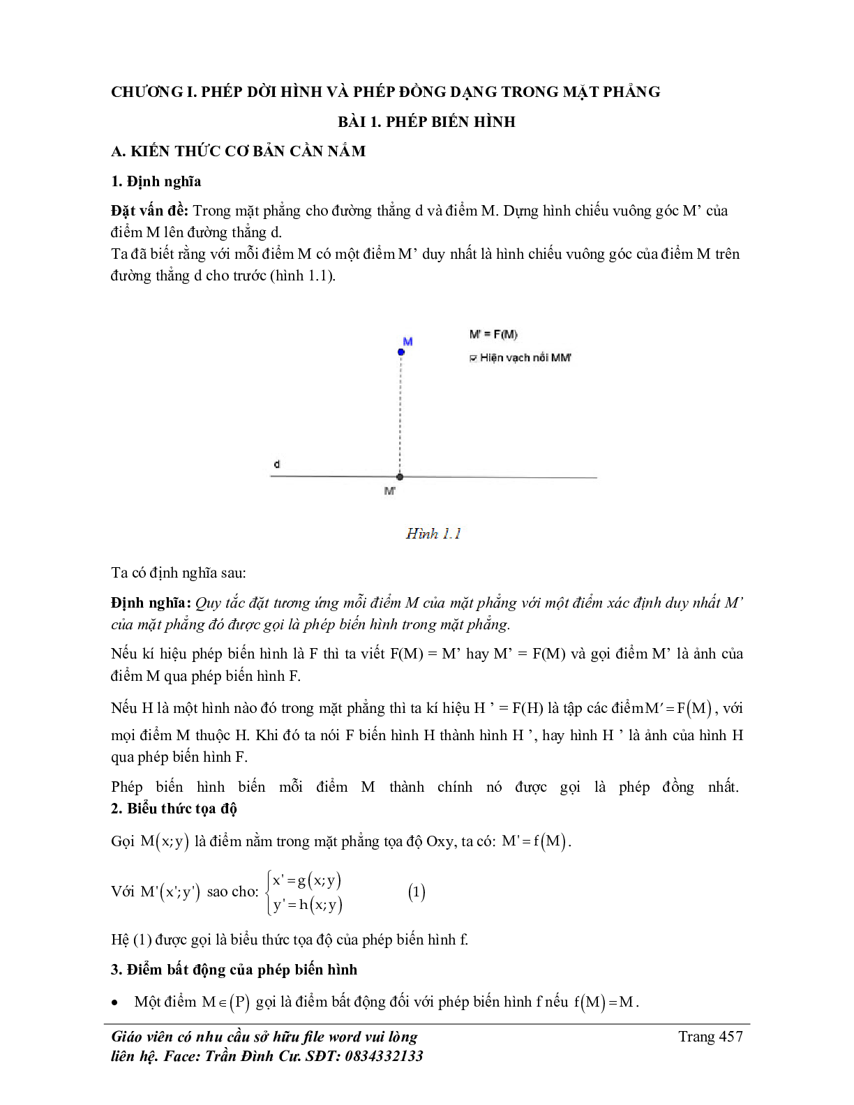 Phân loại và phương pháp giải bài tập phép dời hình và phép đồng dạng trong mặt phẳng (trang 1)