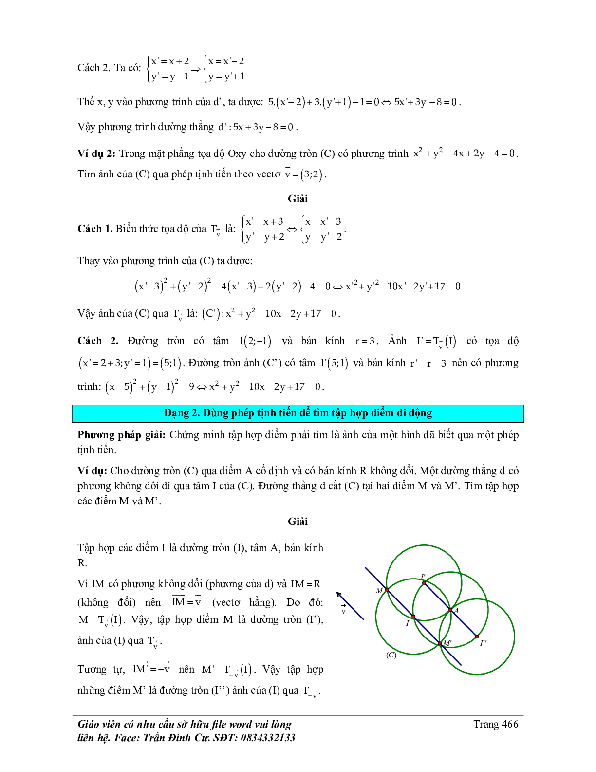 Phân loại và phương pháp giải bài tập phép dời hình và phép đồng dạng trong mặt phẳng (trang 10)