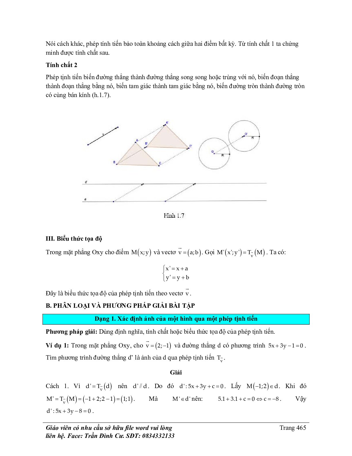 Phân loại và phương pháp giải bài tập phép dời hình và phép đồng dạng trong mặt phẳng (trang 9)