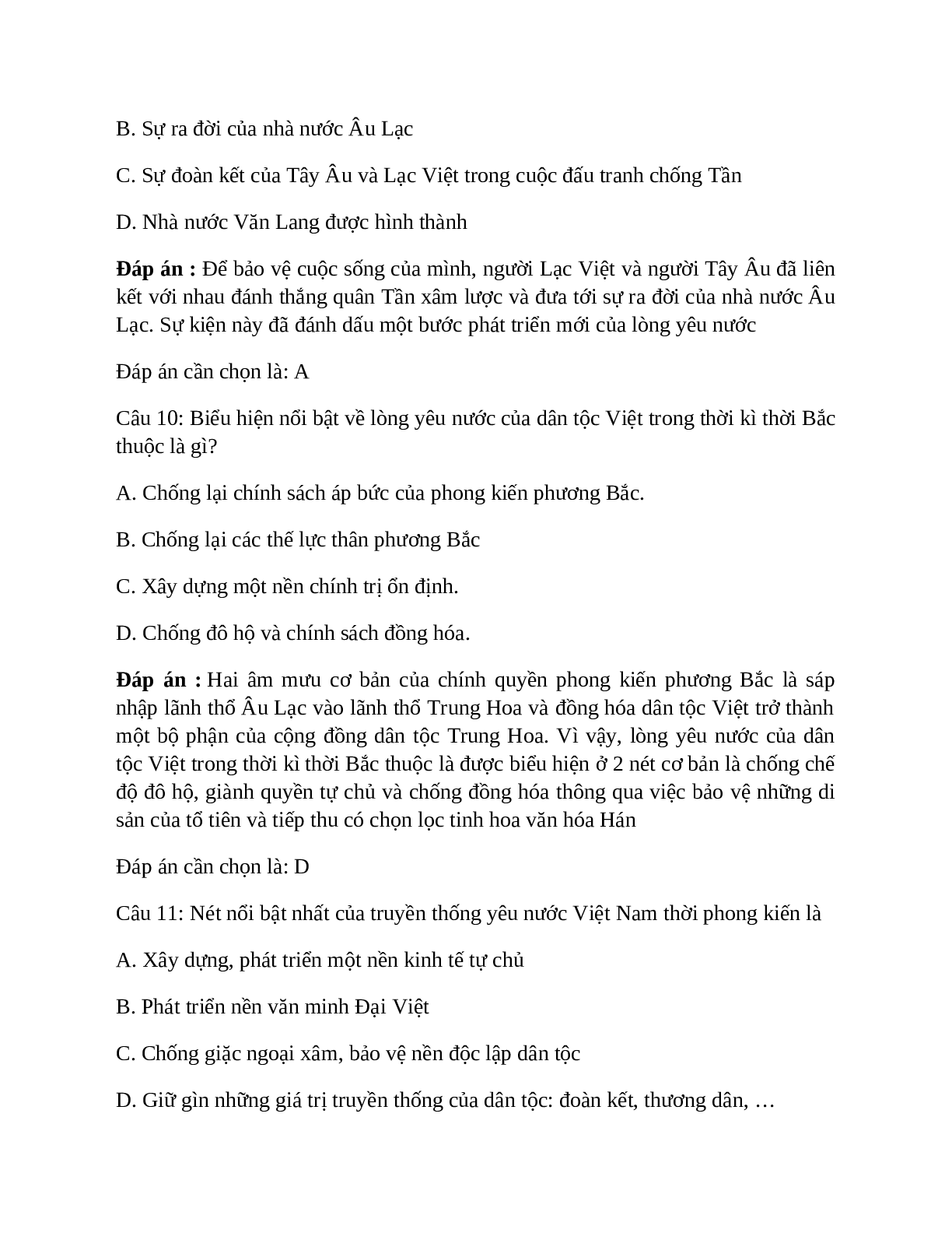 Lịch Sử 10 Bài 28 (Lý thuyết và trắc nghiệm): Truyền thống yêu nước của dân tộc Việt Nam thời phong kiến (trang 8)