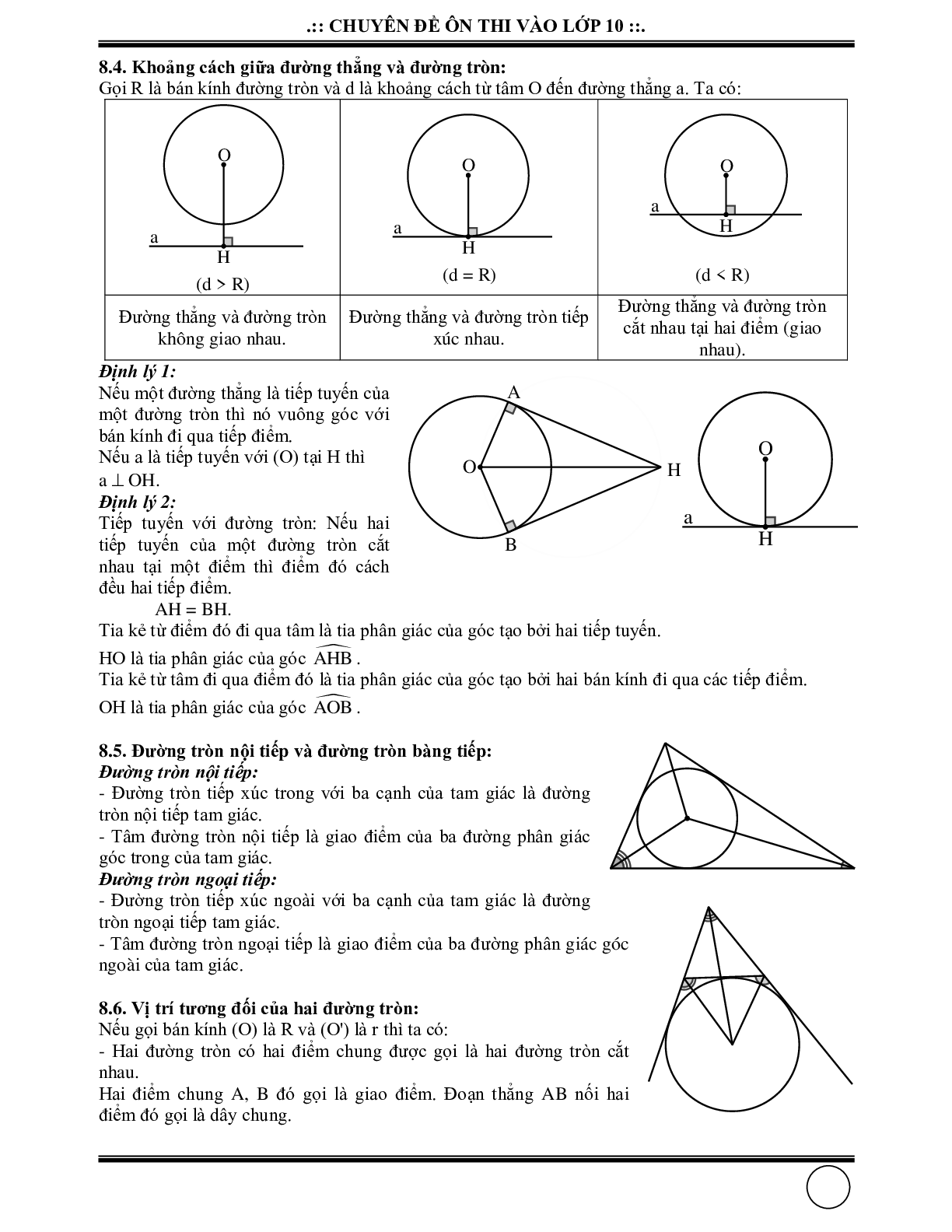 Chuyên đề hình học ôn thi vào 10 có đáp án (trang 8)