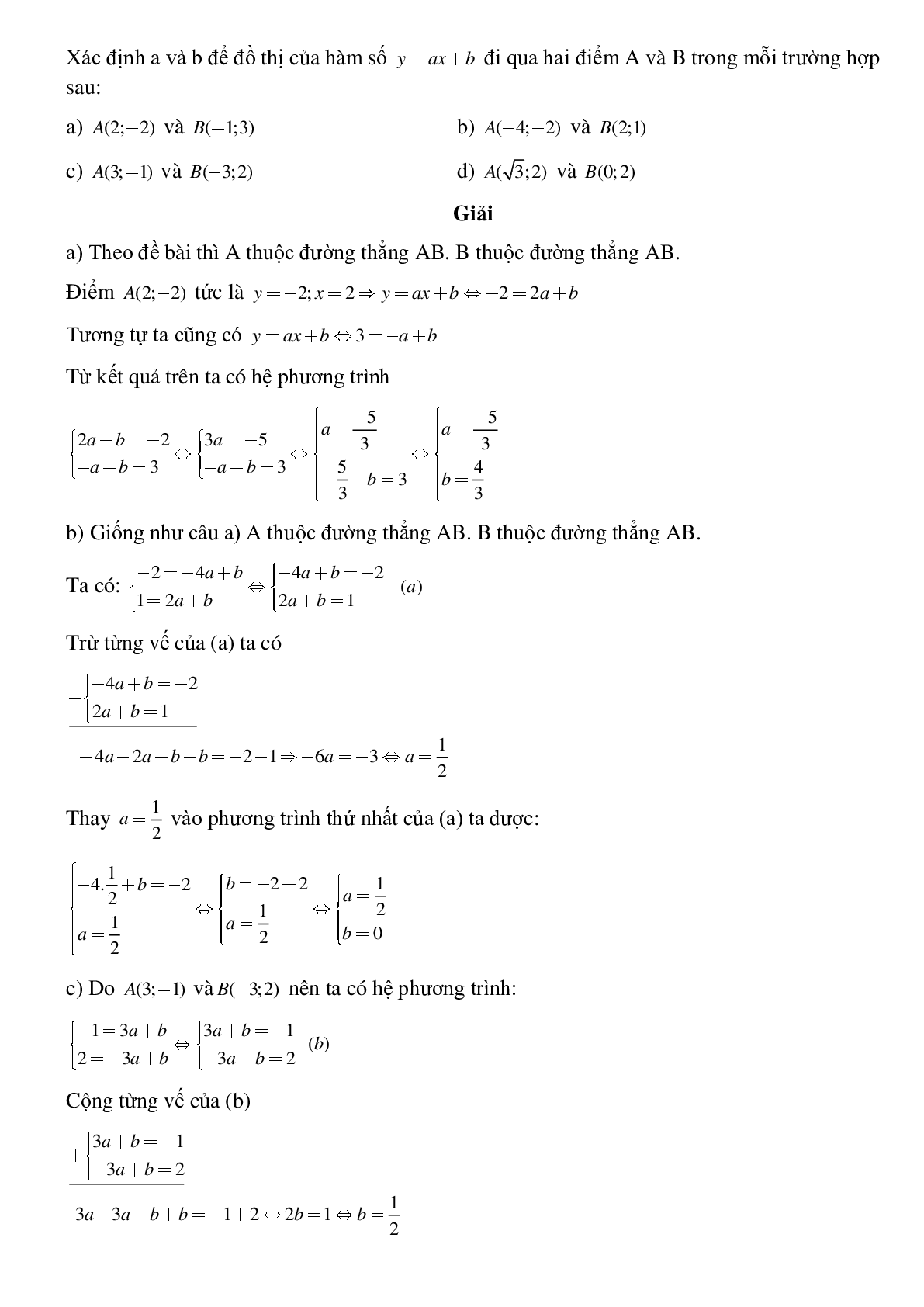 Bài tập Giải hệ phương trình bằng phương pháp đại số (trang 8)