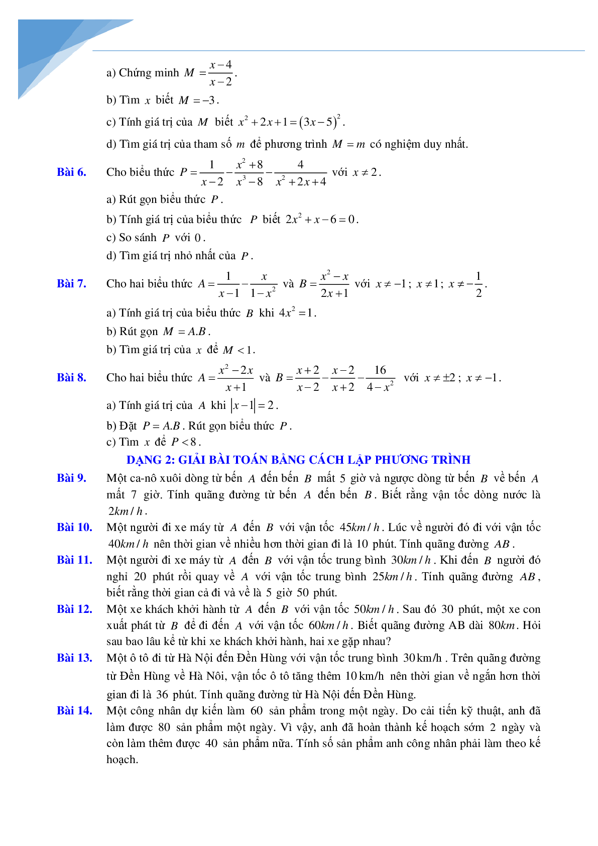 Đề cương học kì 2 môn toán lớp 8 Hà nội hay (trang 2)