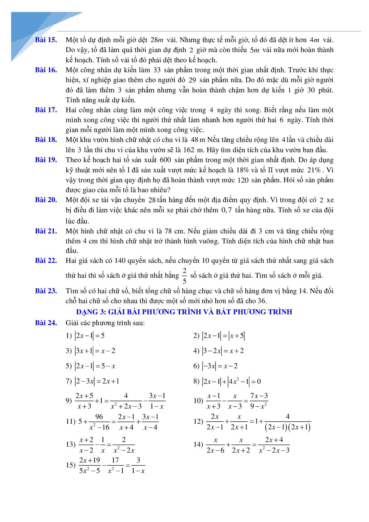 Đề cương học kì 2 môn toán lớp 8 Hà nội hay (trang 3)
