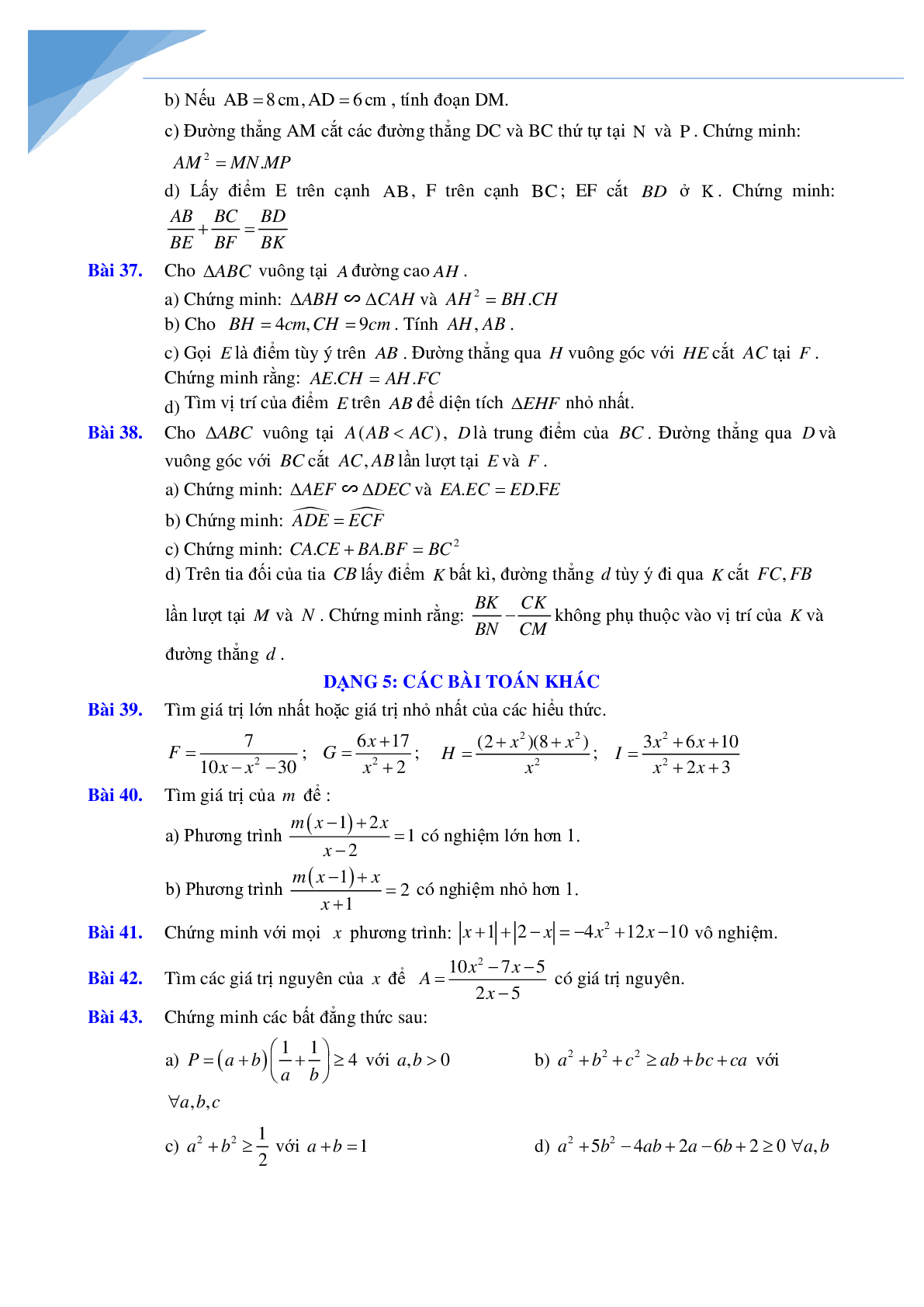 Đề cương học kì 2 môn toán lớp 8 Hà nội hay (trang 6)