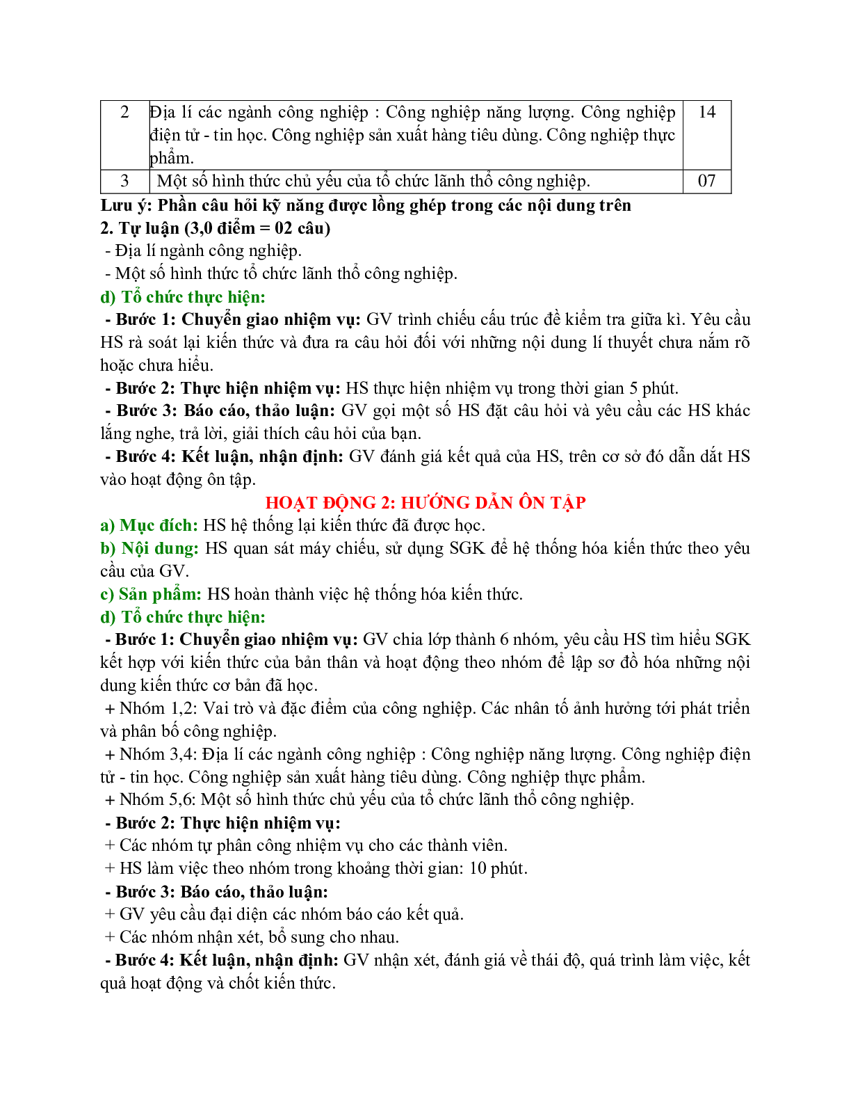 Giáo án Địa lí 10 Ôn tập giữa học kì 2 mới nhất (trang 2)