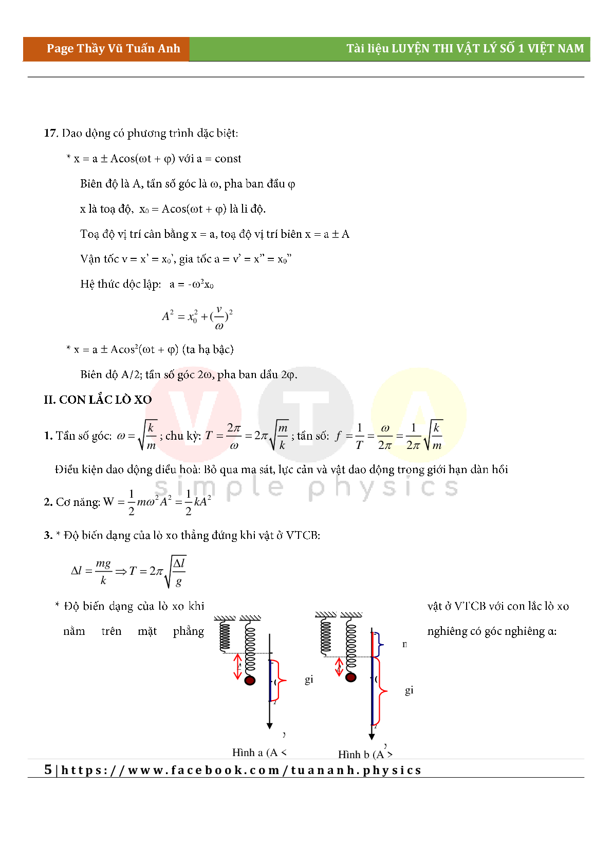 Công thức giải siêu nhanh môn Vật lý lớp 12 cả năm (trang 5)