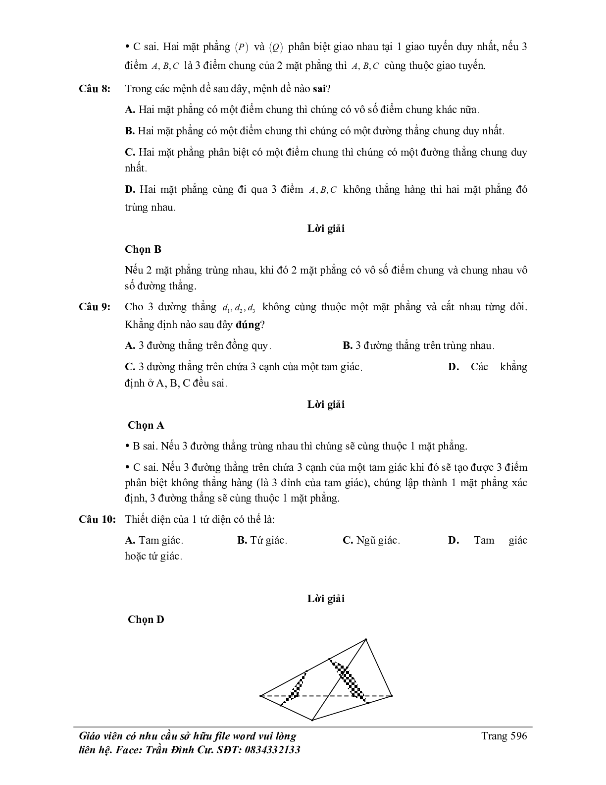 Phân loại và phương pháp giải bài tập đường thẳng và mặt phẳng trong không gian, quan hệ song song (trang 5)