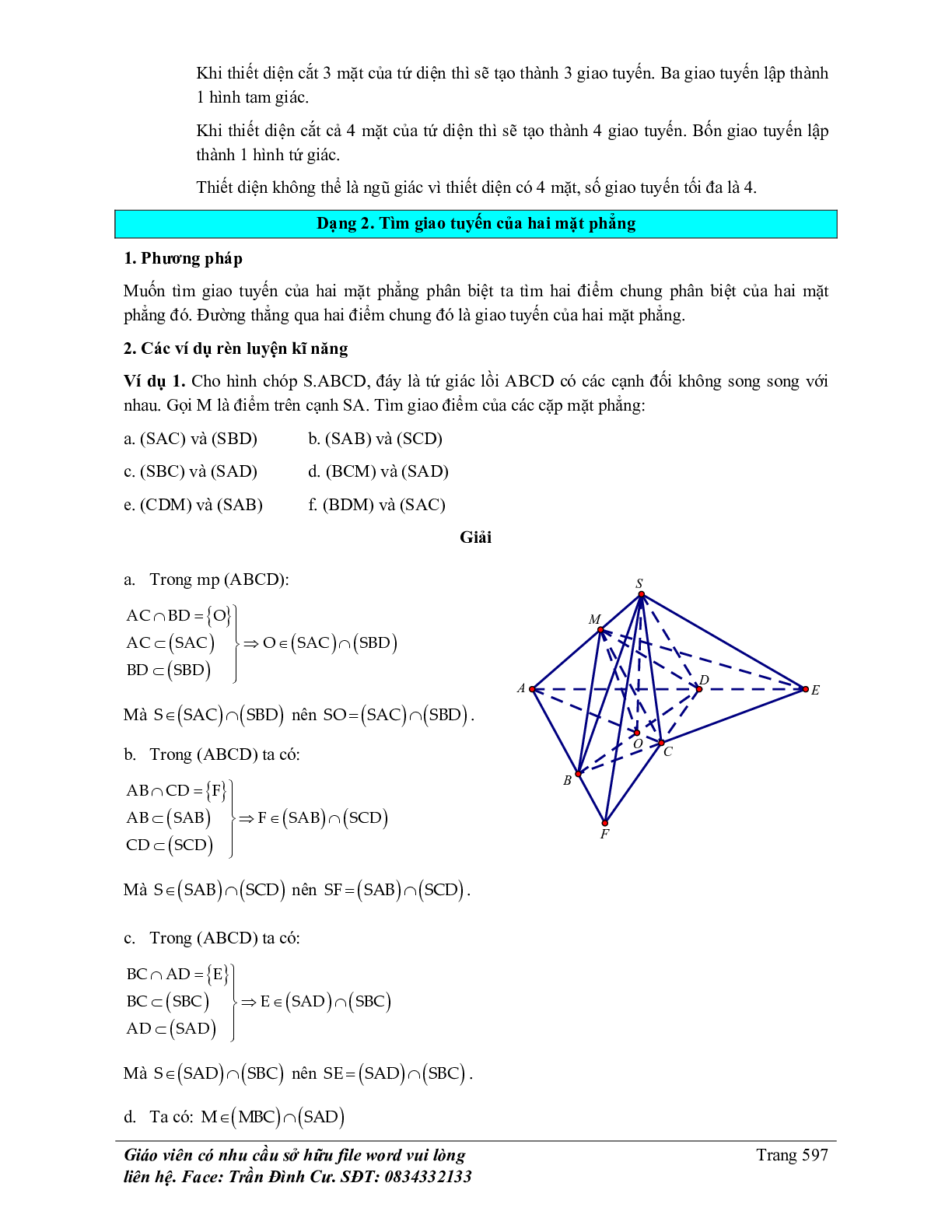 Phân loại và phương pháp giải bài tập đường thẳng và mặt phẳng trong không gian, quan hệ song song (trang 6)
