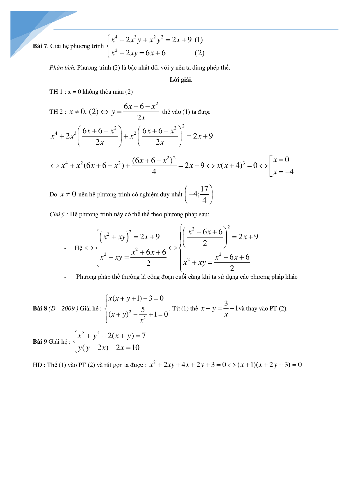Chuyên đề hệ phương trình bồi dưỡng học sinh giỏi toán (trang 3)