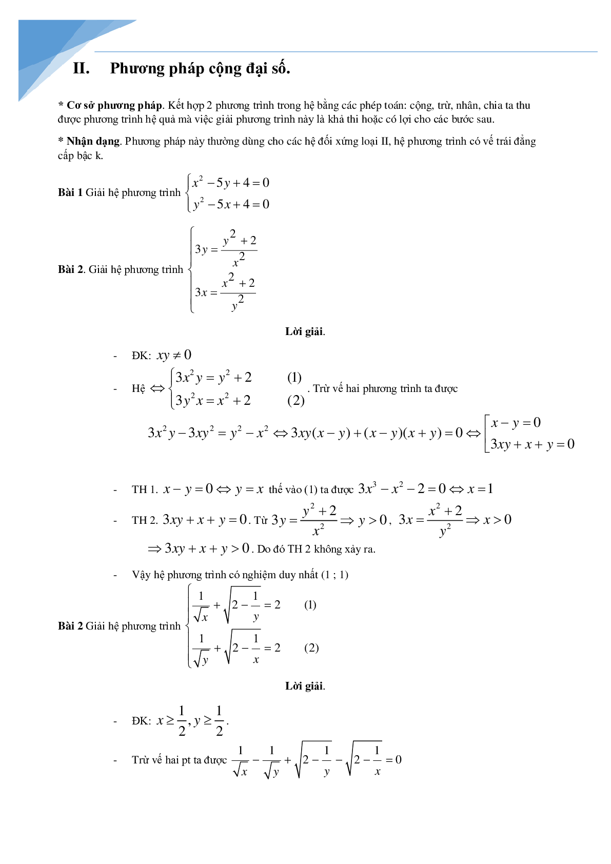 Chuyên đề hệ phương trình bồi dưỡng học sinh giỏi toán (trang 4)