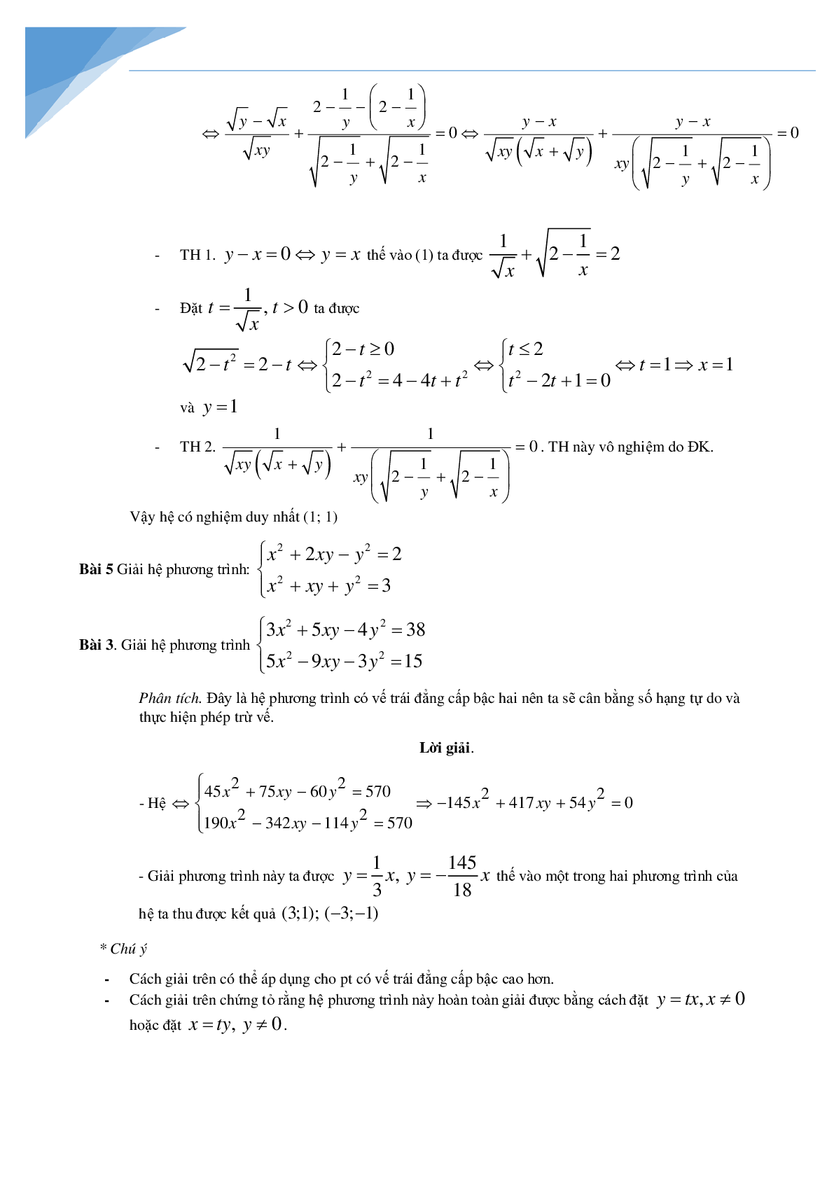 Chuyên đề hệ phương trình bồi dưỡng học sinh giỏi toán (trang 5)