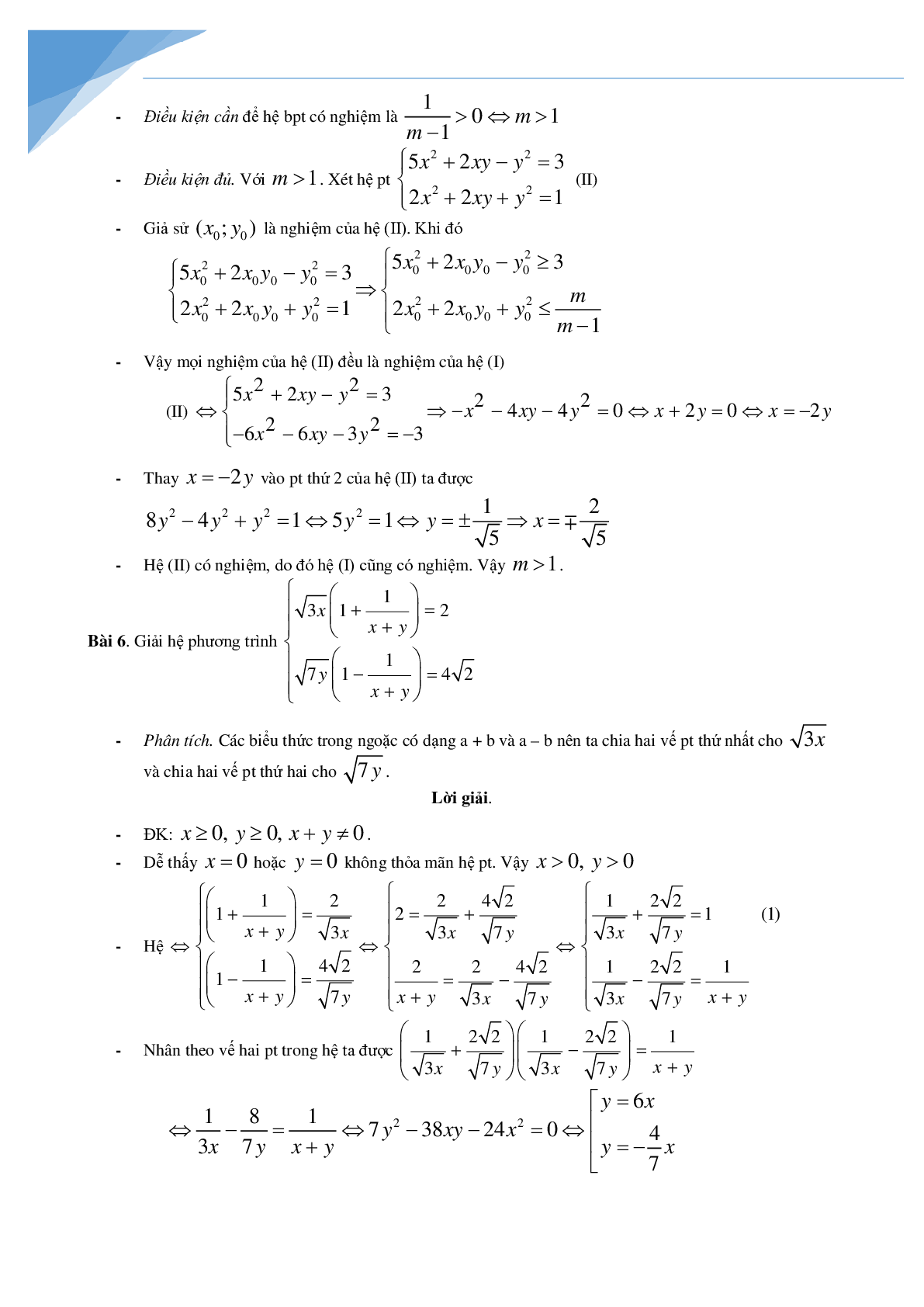 Chuyên đề hệ phương trình bồi dưỡng học sinh giỏi toán (trang 7)