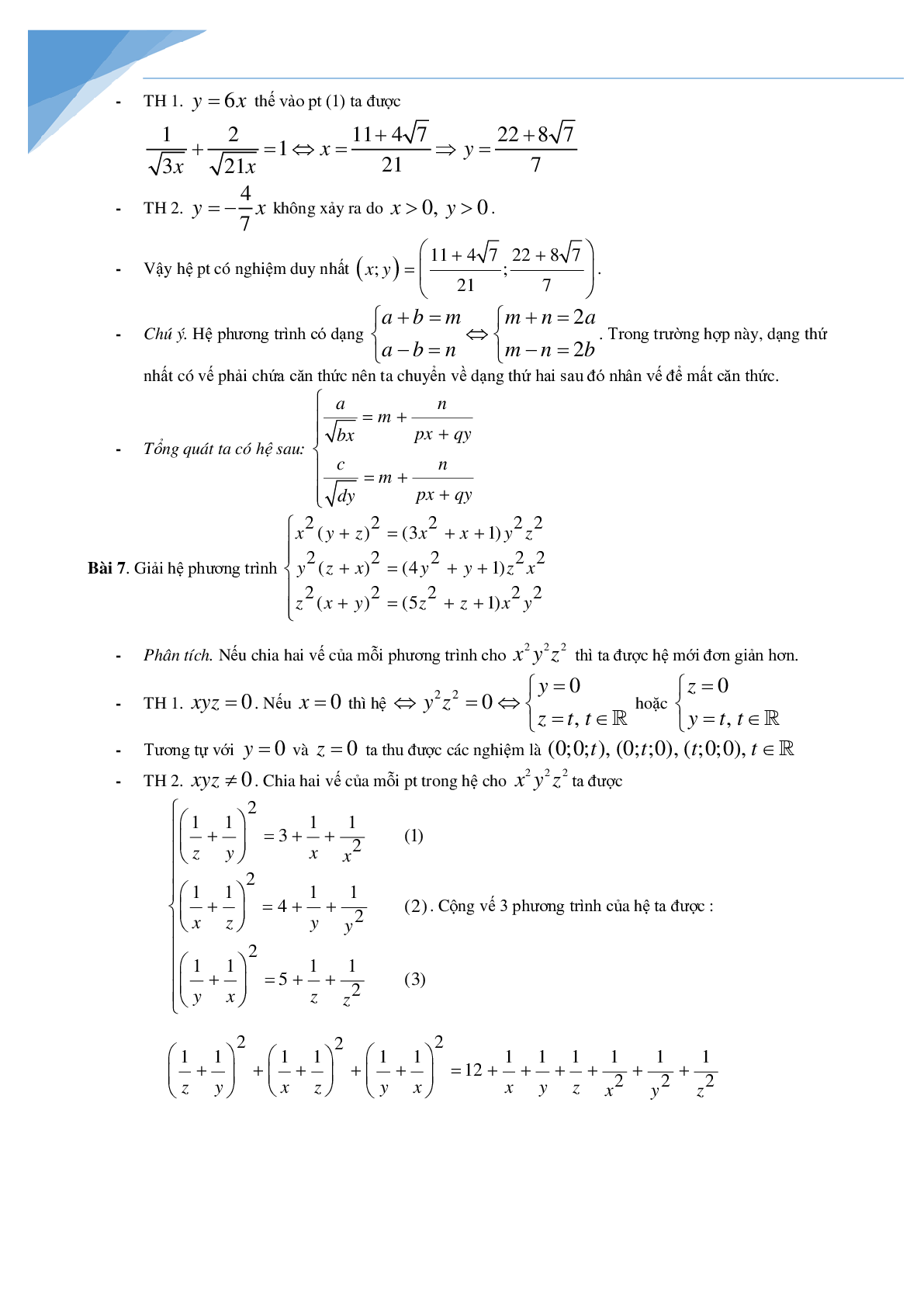 Chuyên đề hệ phương trình bồi dưỡng học sinh giỏi toán (trang 8)