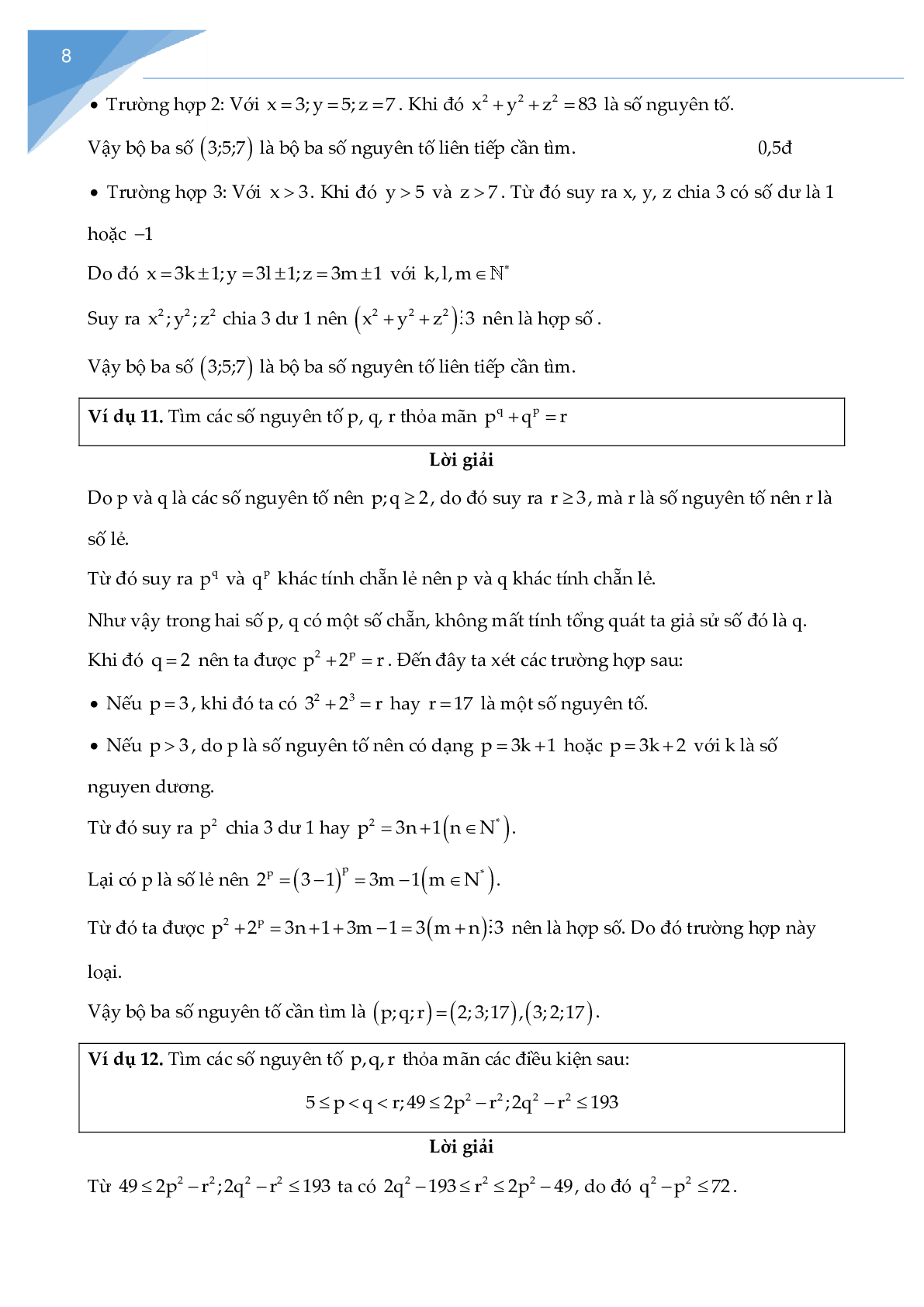 Các bài toán về số nguyên tố, hợp số chọn lọc (trang 8)