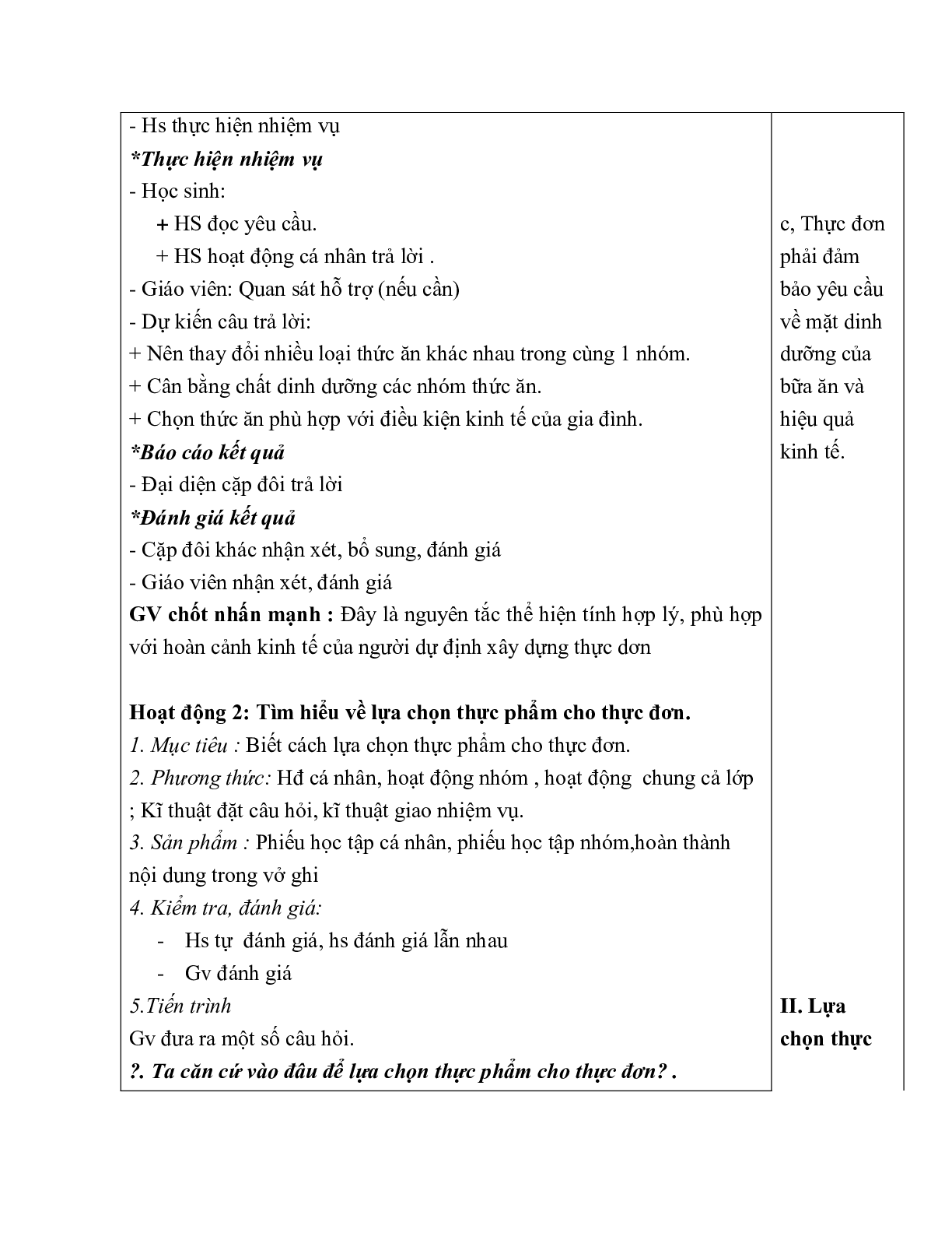 GIÁO ÁN CÔNG NGHỆ 6 BÀI 22: QUY TRÌNH TỔ CHỨC BỮA ĂN (T1) MỚI NHẤT (trang 9)