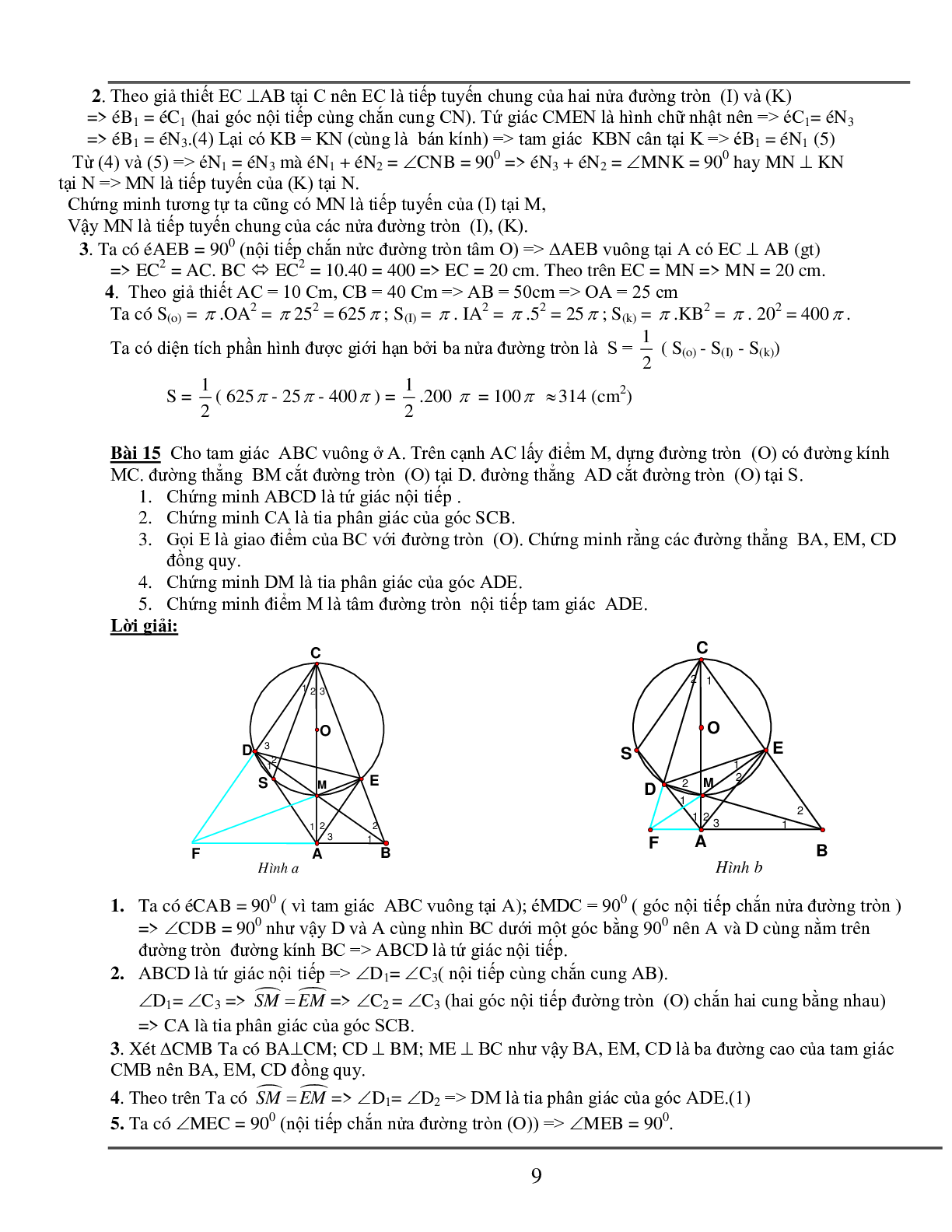 Tuyển tập 80 bài toán hình học lớp 9 hay nhất (trang 10)