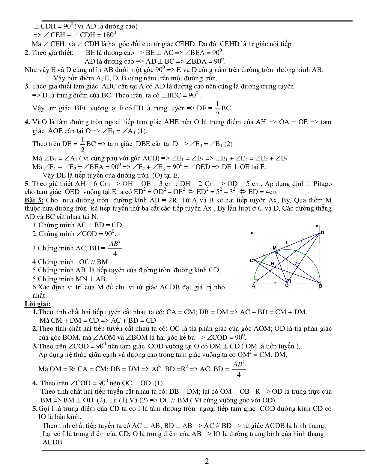 Tuyển tập 80 bài toán hình học lớp 9 hay nhất (trang 3)