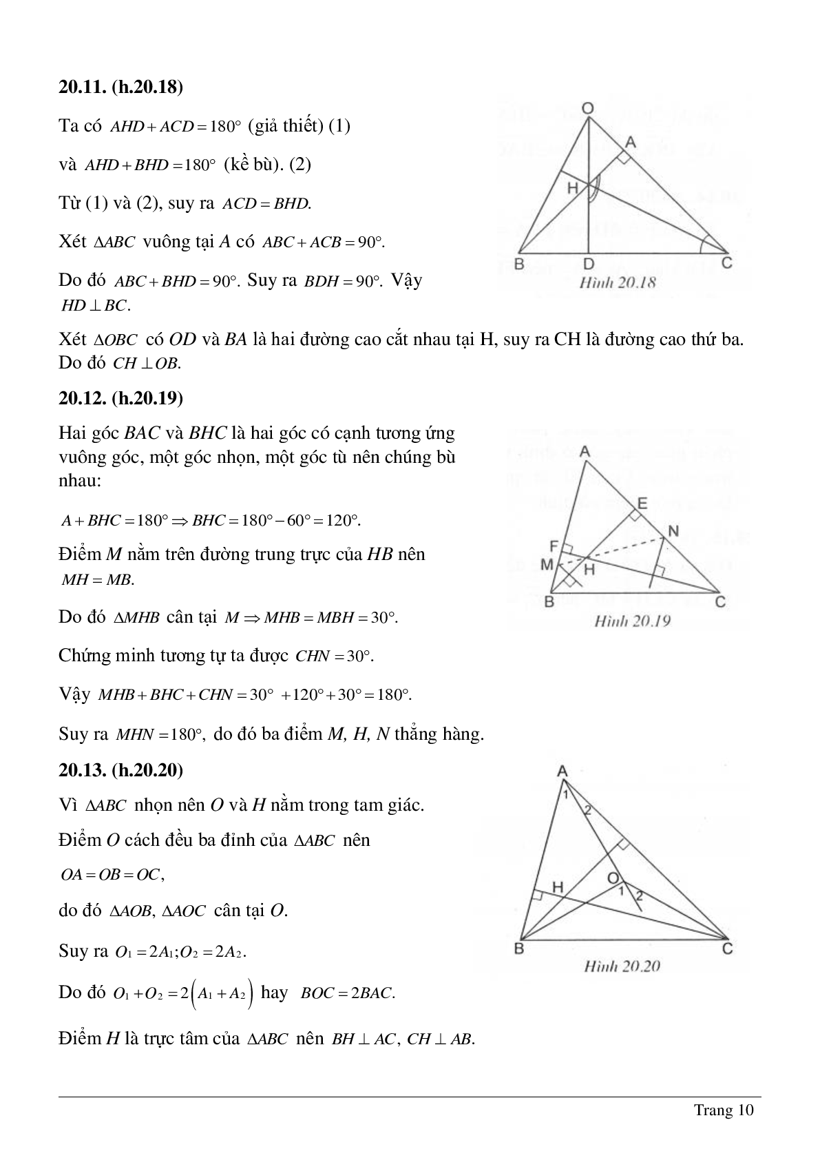 Tổng hợp những bài tập về Tính chất ba đường trung trực, ba đường cao của tam giác có lời giải (trang 10)