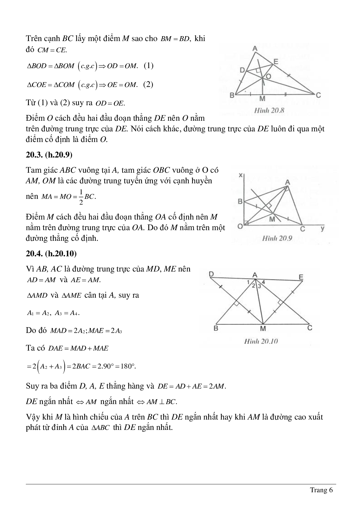 Tổng hợp những bài tập về Tính chất ba đường trung trực, ba đường cao của tam giác có lời giải (trang 6)
