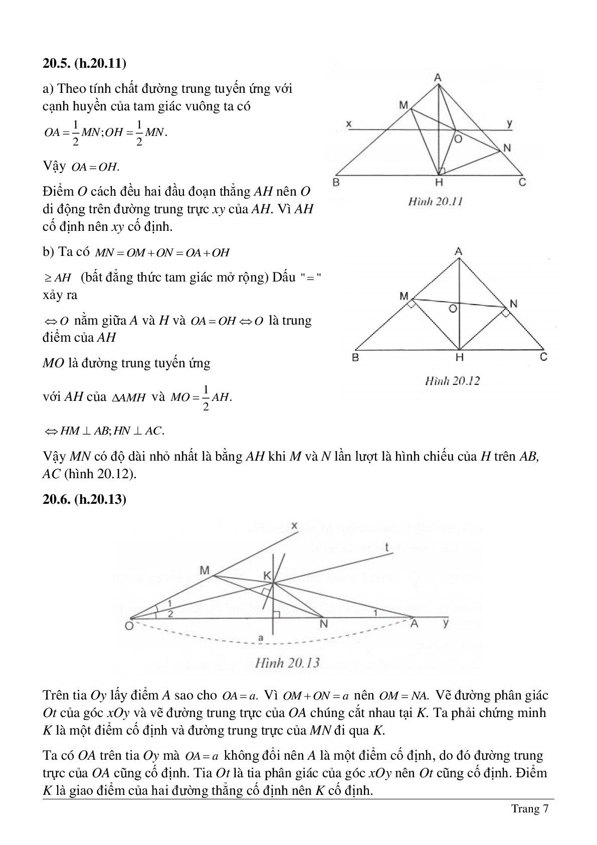 Tổng hợp những bài tập về Tính chất ba đường trung trực, ba đường cao của tam giác có lời giải (trang 7)