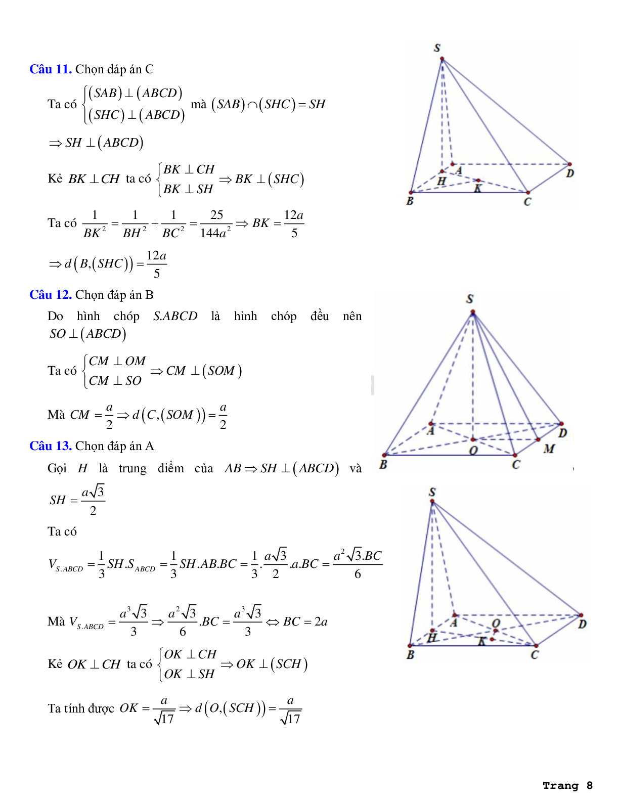 20 bài tập về khoảng cách từ điểm đến mặt phẳng (dạng 2) có lời giải chi tiết (trang 8)