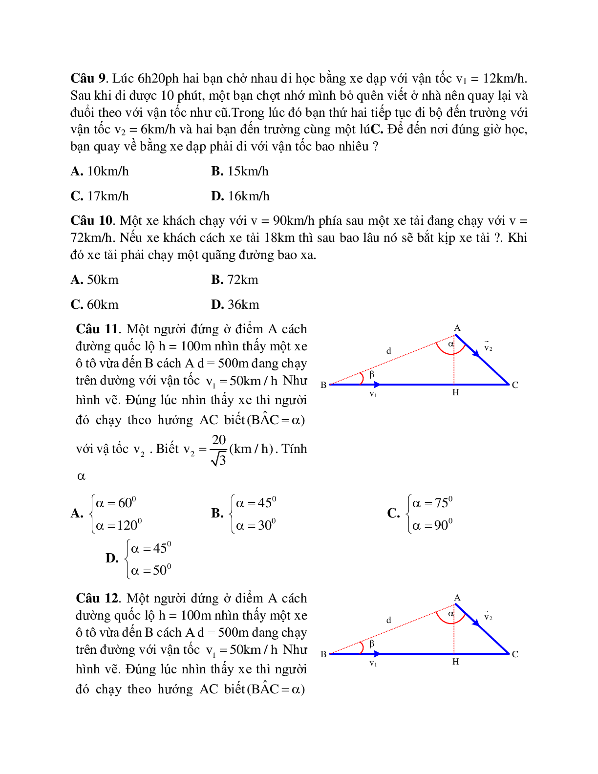 Phương pháp giải và bài tập về Xác định thời điểm, vị trí hai vật gặp nhau trong chuyển động thẳng đều (trang 7)