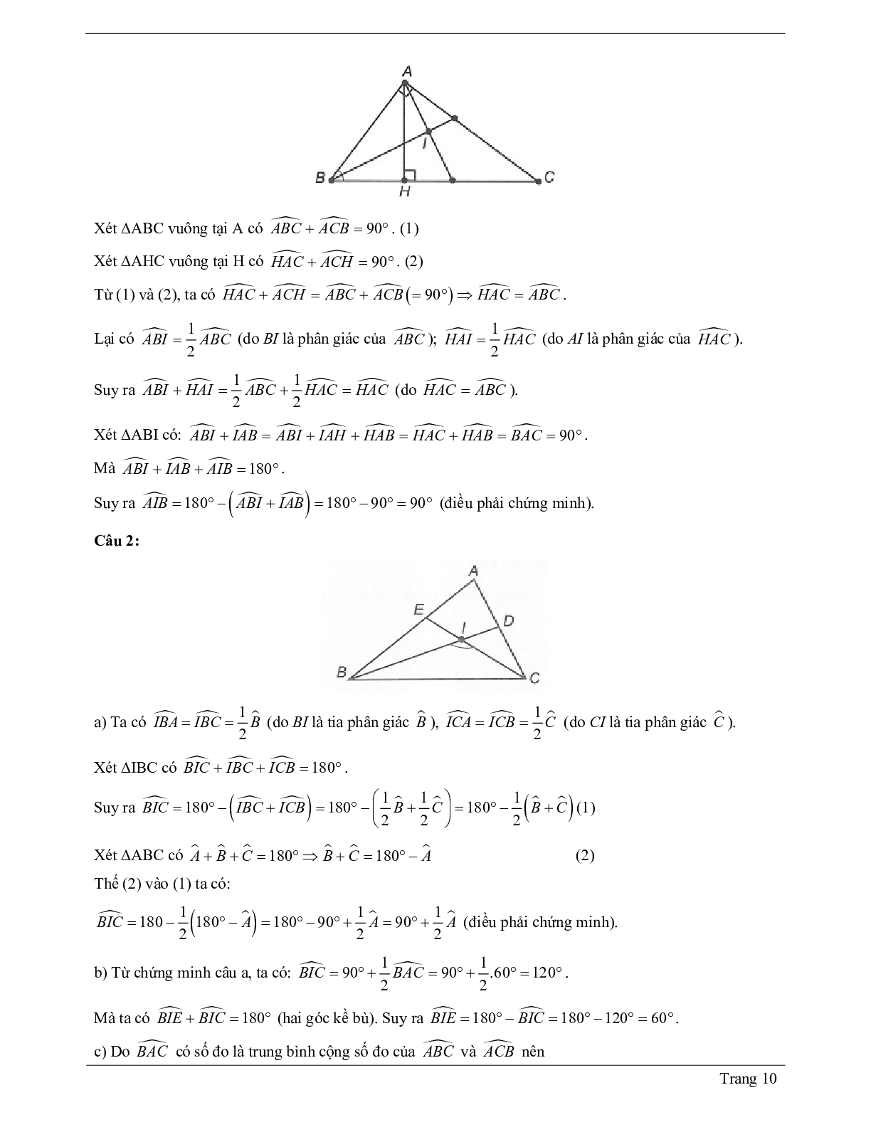 Lý thuyết Toán 7 có đáp án: Tổng ba góc của một tam giác (trang 10)