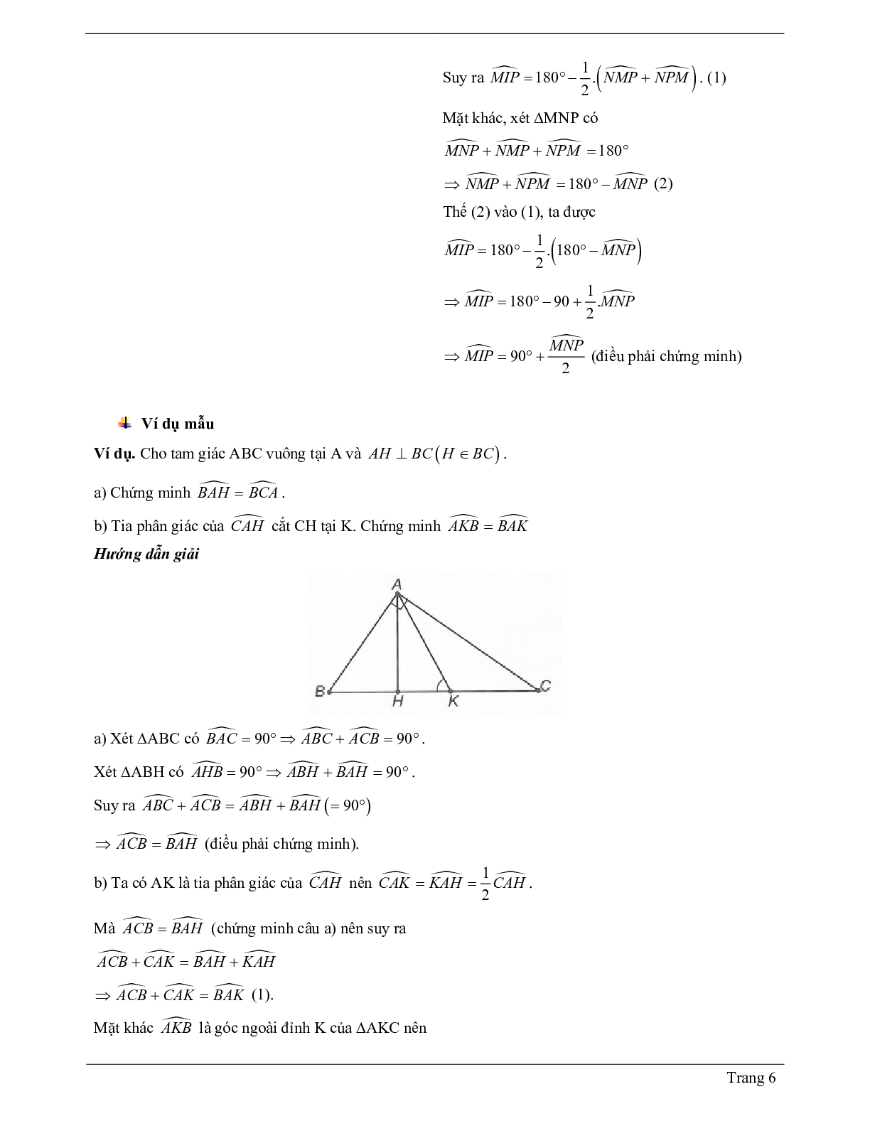 Lý thuyết Toán 7 có đáp án: Tổng ba góc của một tam giác (trang 6)