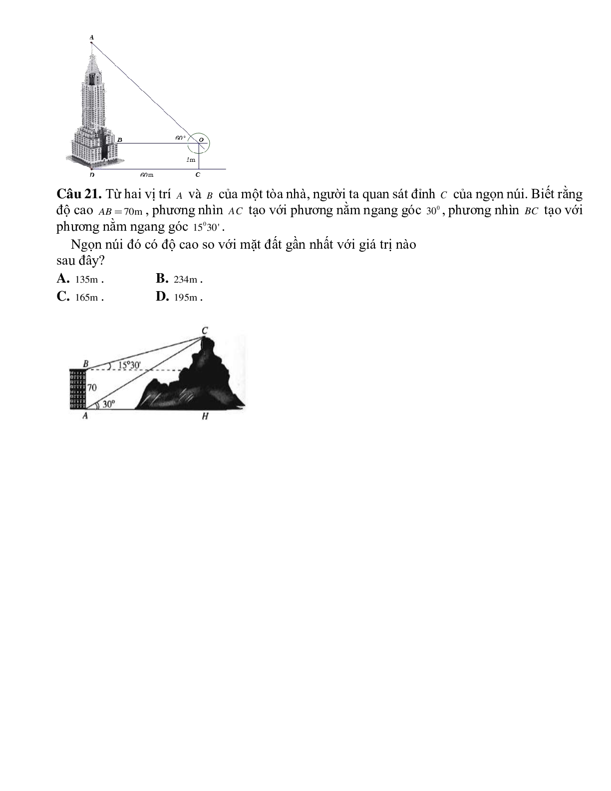 Bài tập tự luyện Giải tam giác chọn lọc (trang 5)