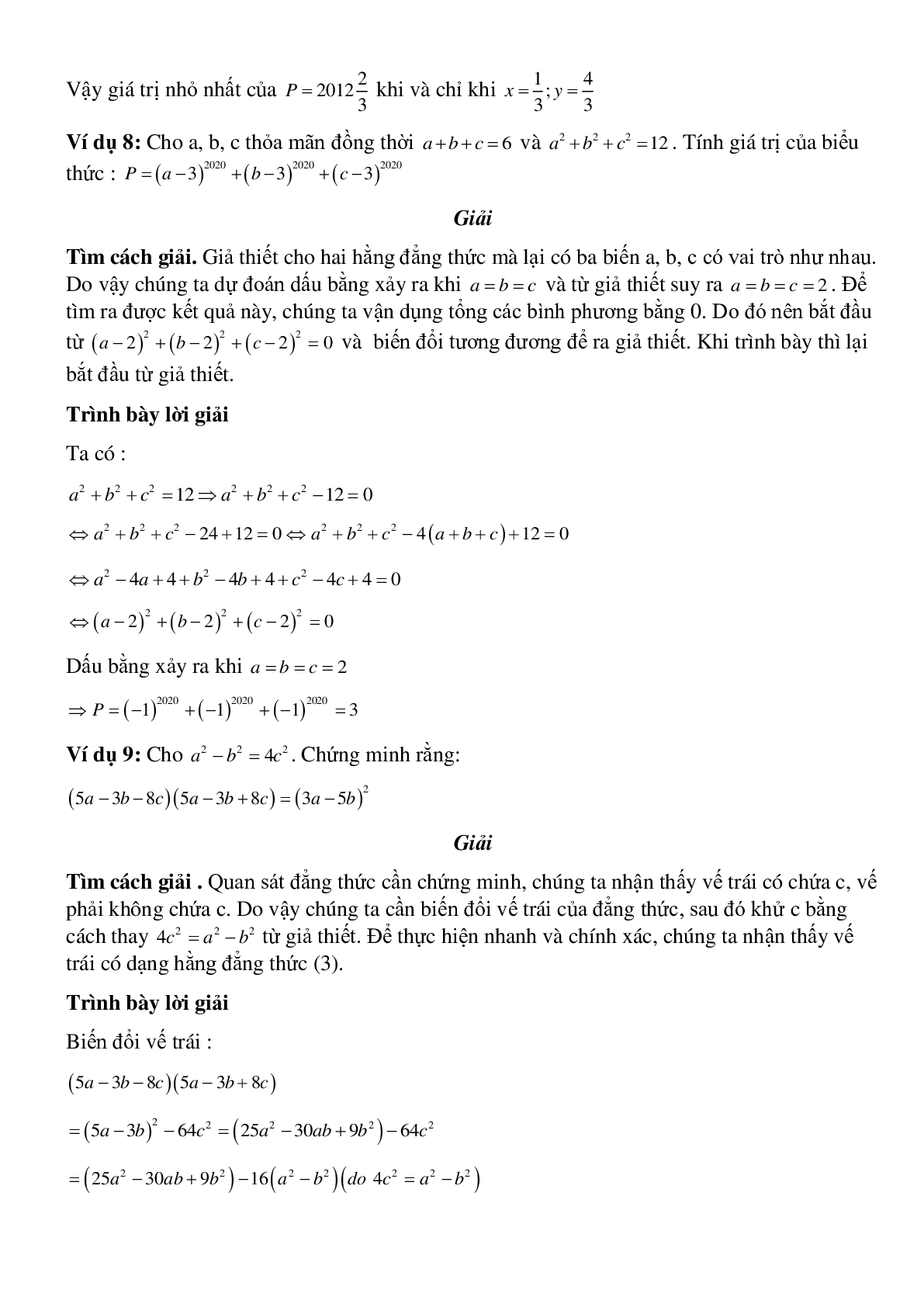 Cách giải các hằng đẳng thức đáng nhớ - Đại số toán 8 (trang 5)