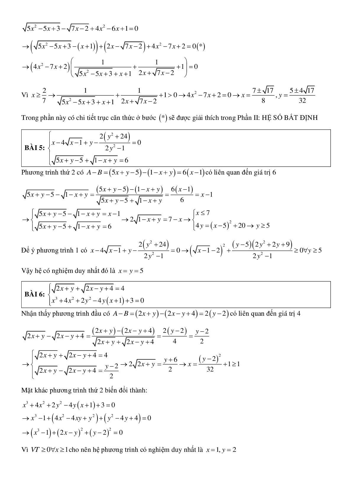 Kĩ thuật xử lí phương trình – hệ phương trình vô tỉ (trang 3)