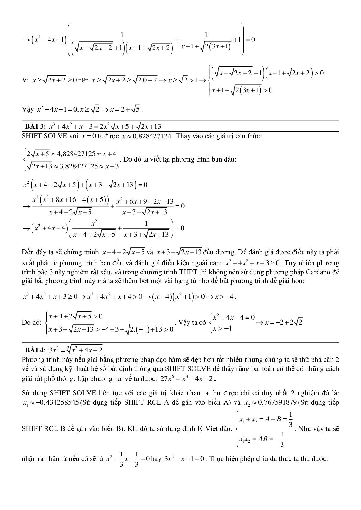 Kĩ thuật xử lí phương trình – hệ phương trình vô tỉ (trang 7)