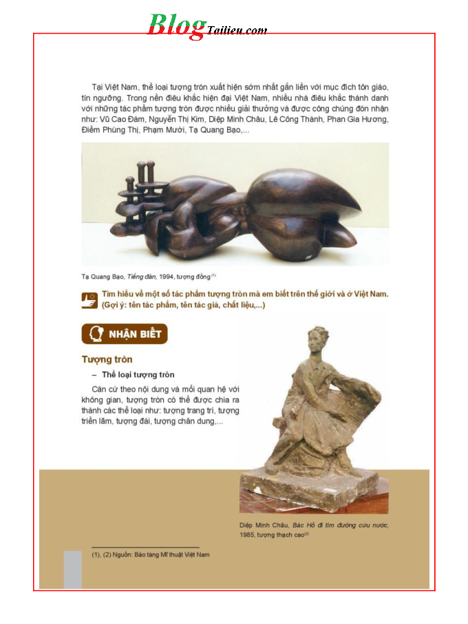 Mĩ thuật lớp 11 Mĩ thuật Điêu khắc Kết nối tri thức pdf (trang 6)