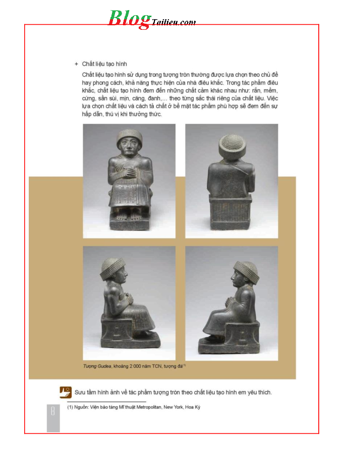 Mĩ thuật lớp 11 Mĩ thuật Điêu khắc Kết nối tri thức pdf (trang 8)