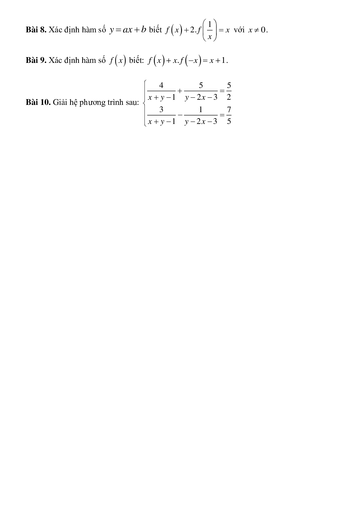 Bài tập về Giải hệ phương trình bằng phương pháp đặt ẩn phụ có lời giải (trang 4)