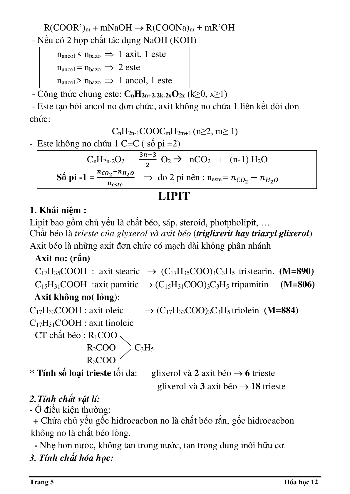 Tóm tắt lý thuyết hóa học lớp 12 (trang 5)