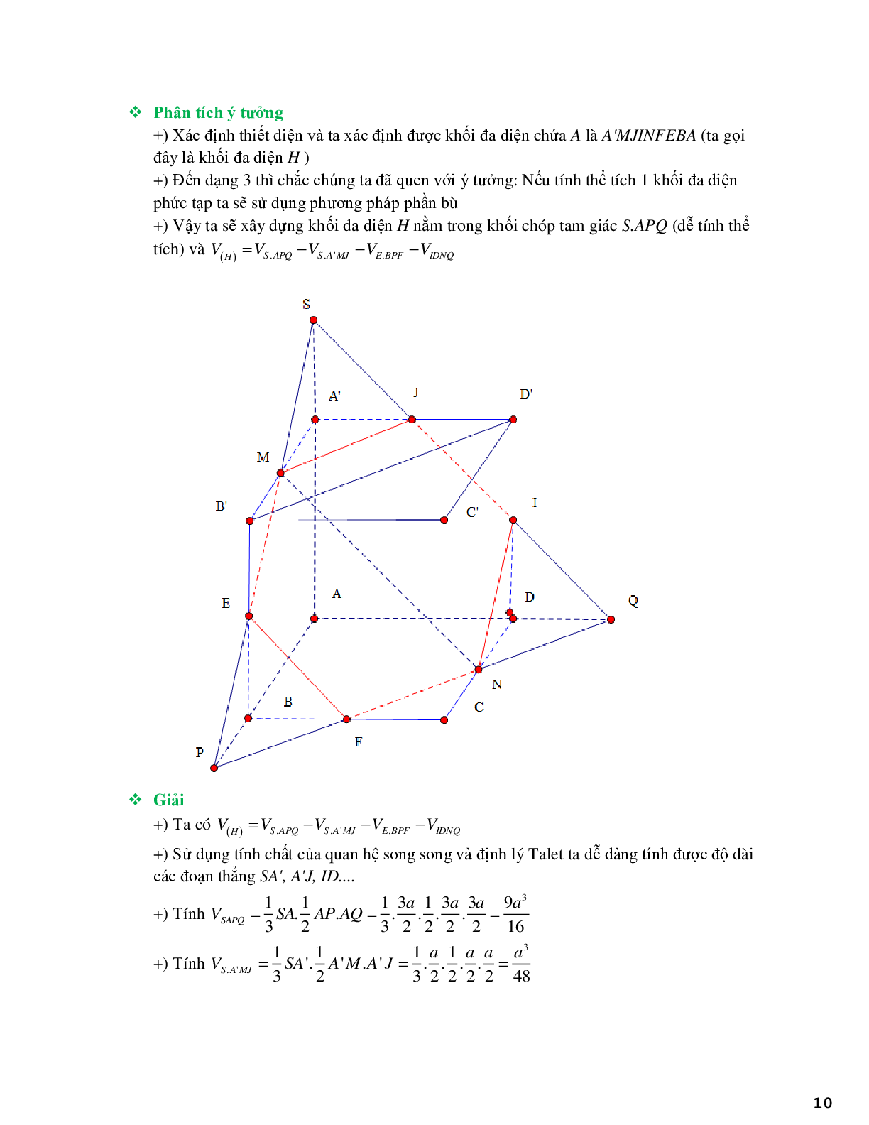 Phương pháp phần bù tính thể tích khối đa diện (trang 10)