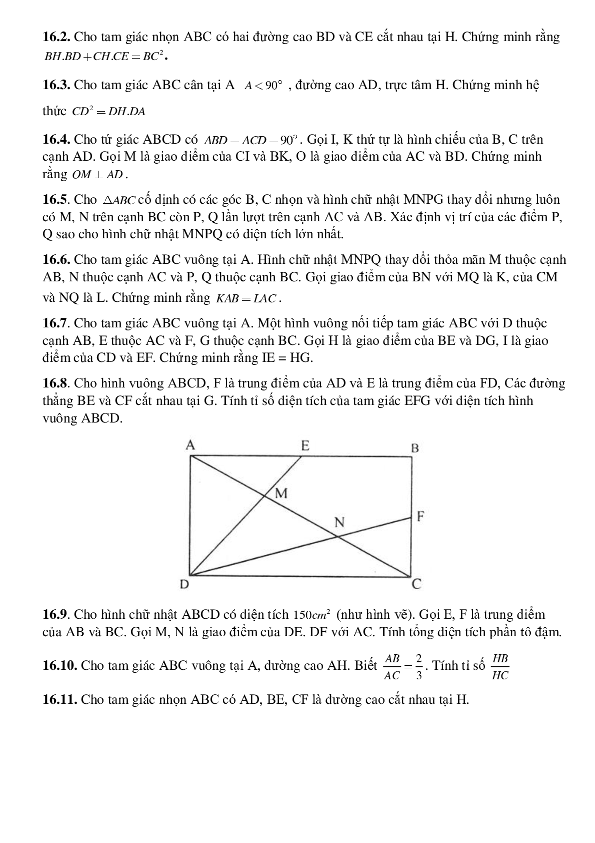 Các trường hợp đồng dạng của tam giác vuông (trang 8)