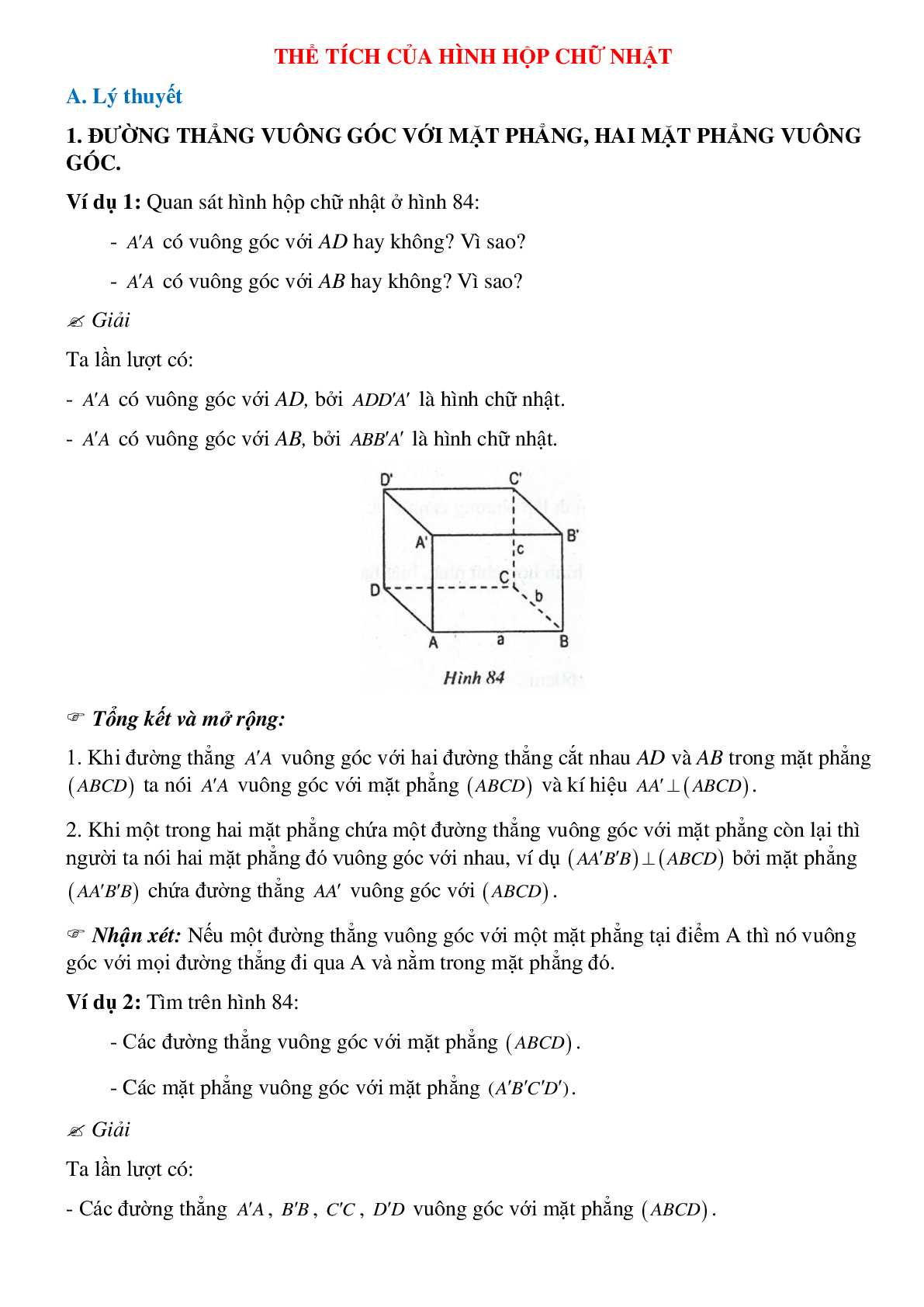Tổng hợp các dạng toán thường gặp về Thể tích của hình hộp chữ nhật có lời giải (trang 1)