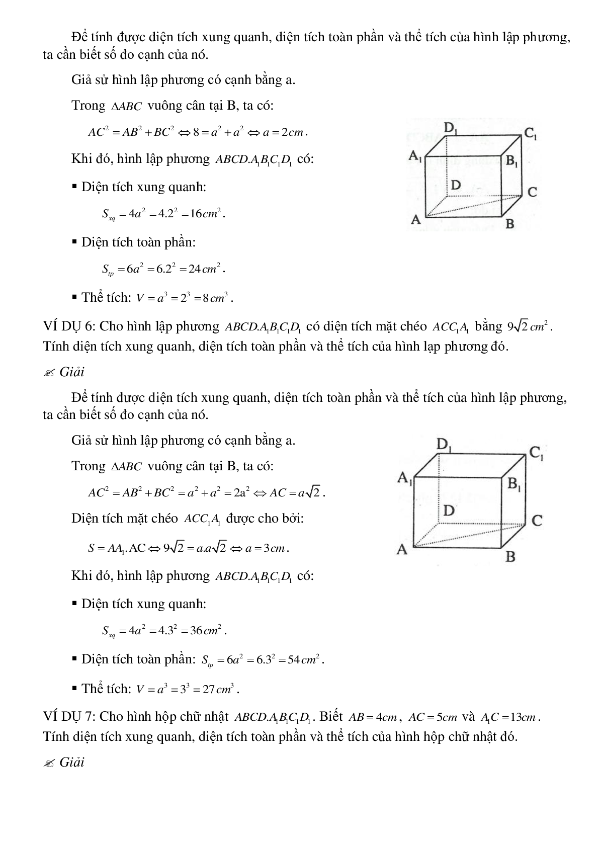 Tổng hợp các dạng toán thường gặp về Thể tích của hình hộp chữ nhật có lời giải (trang 9)