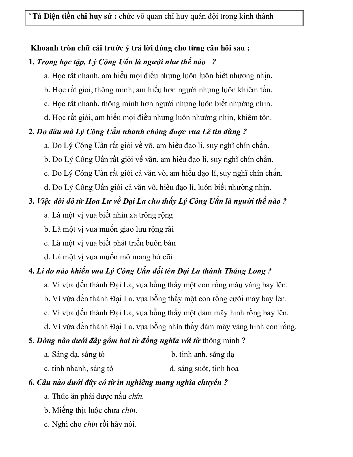 10 đề đọc hiểu hay môn Tiếng Việt lớp 5 có đáp án (trang 5)