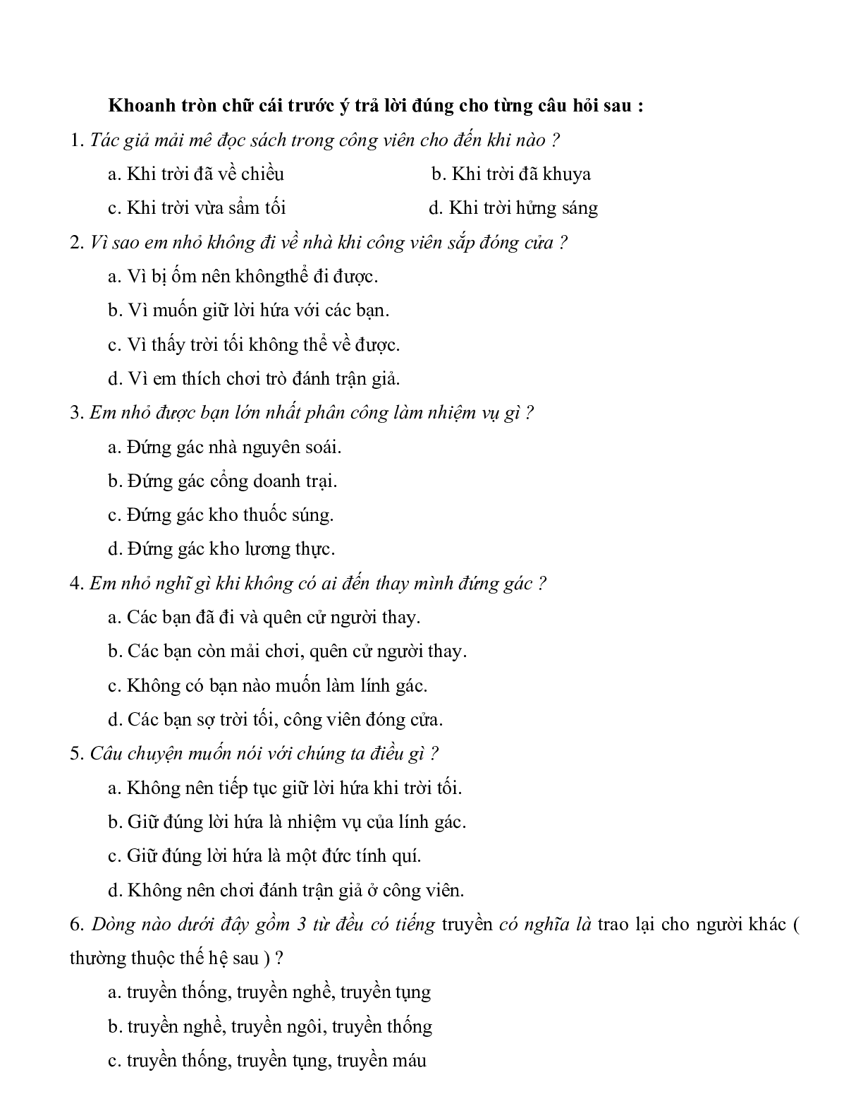 10 đề đọc hiểu hay môn Tiếng Việt lớp 5 có đáp án (trang 8)