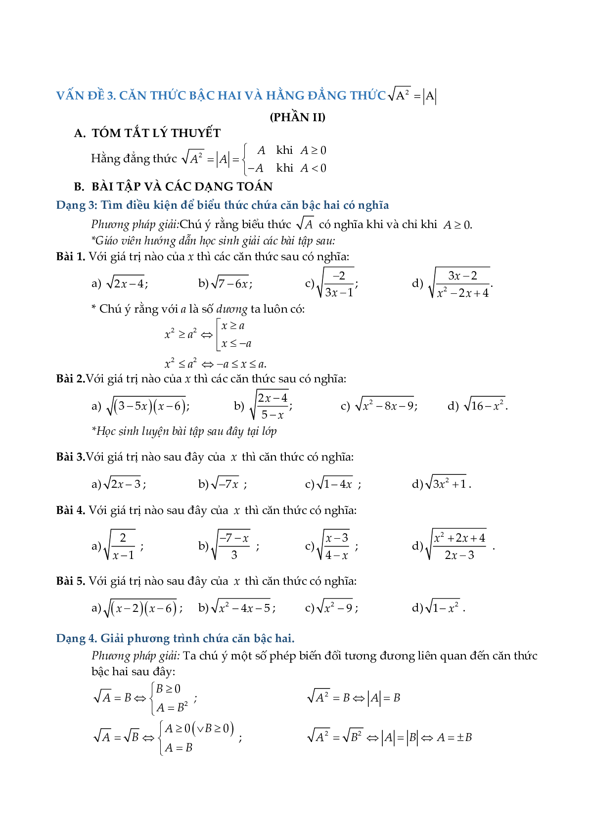 Chuyên đề rút gọn biểu thức và bài toán liên quan (trang 10)