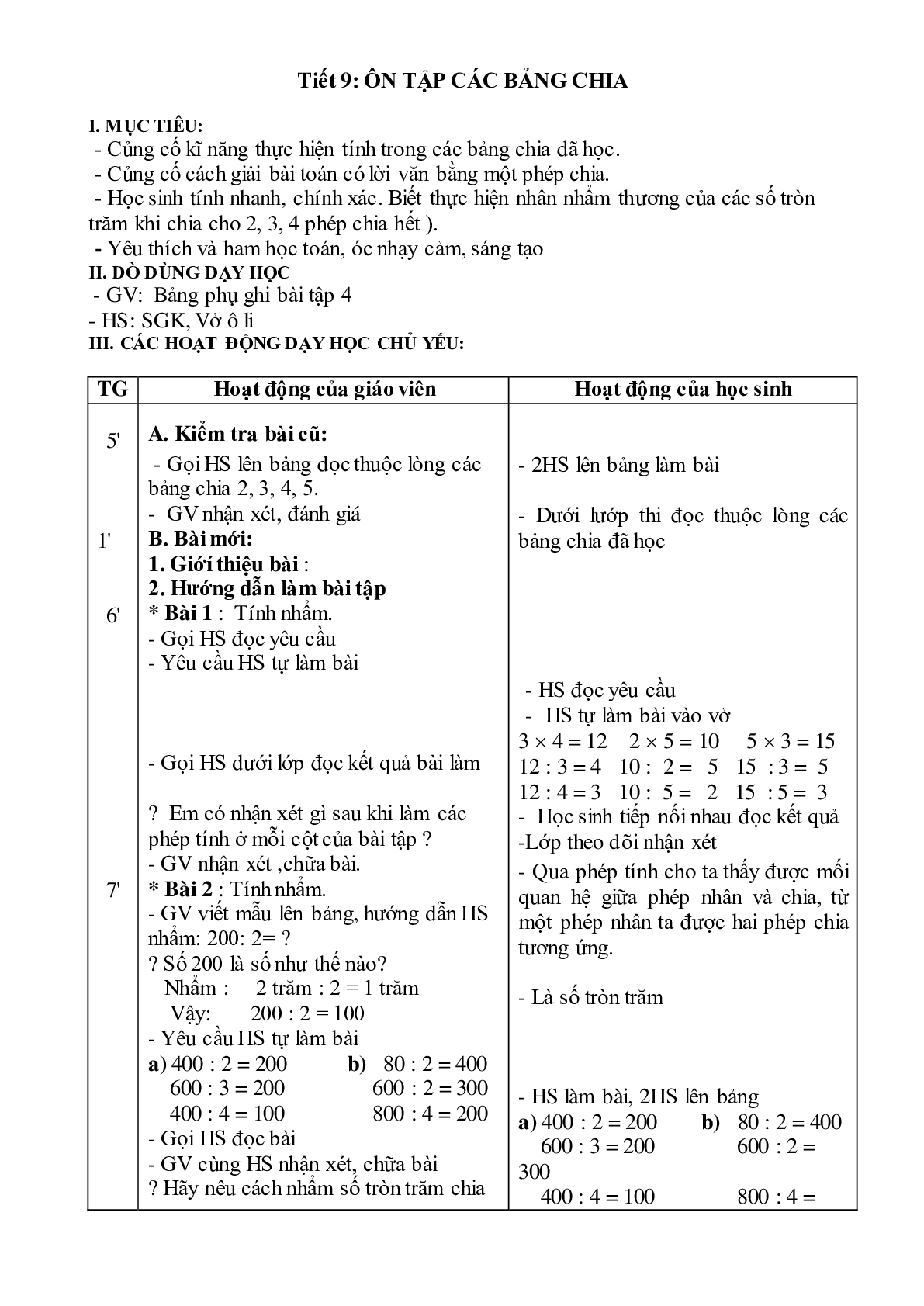 Giáo án Toán lớp 3 tuần 2 mới nhất (trang 7)